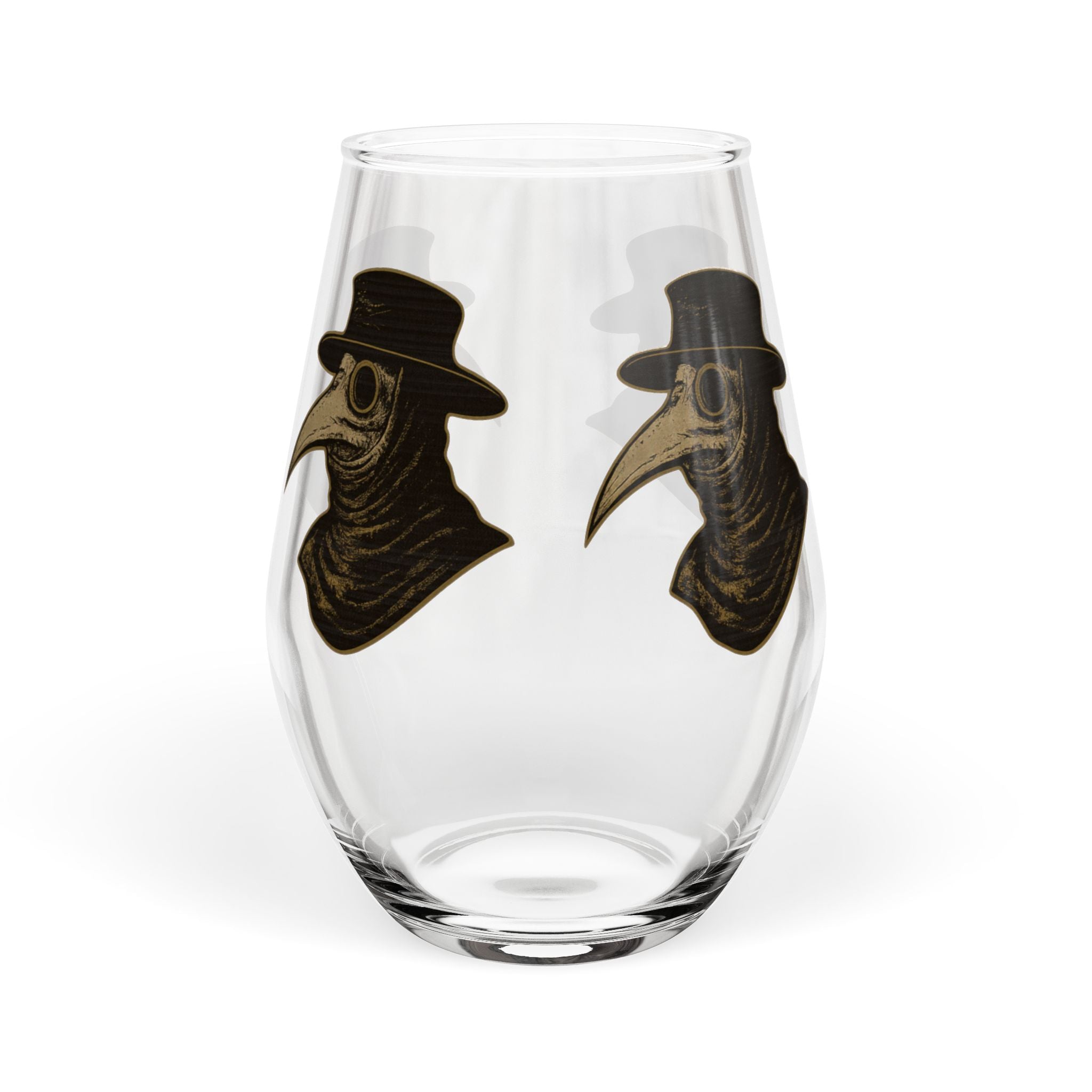 Plagued Page Doctor Illustration Stemless Wine Glass | 11.75 oz