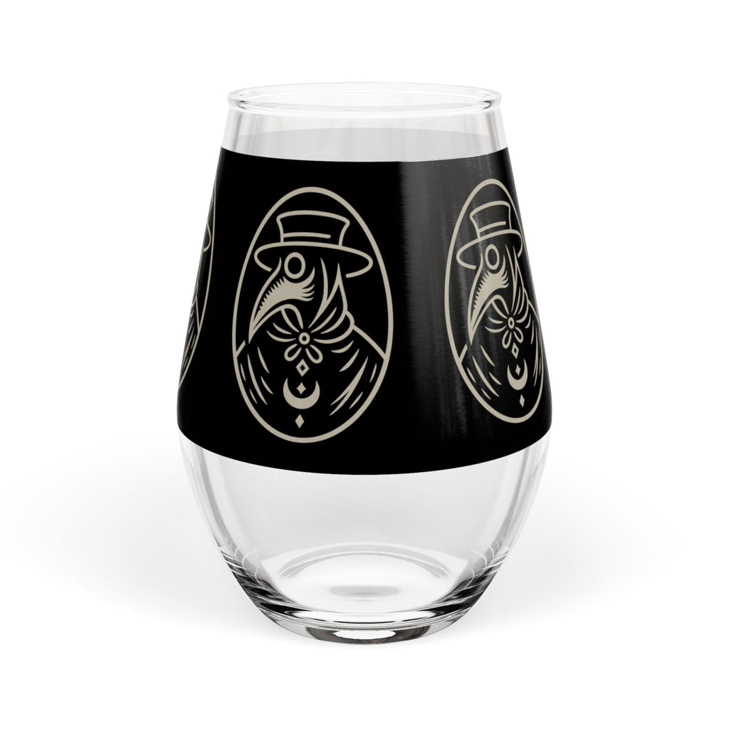Plague Doctor Illustration Stemless Wine Glass | 11.75oz