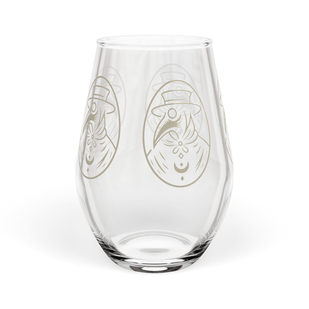 11.75oz Plague Doctor Illustration Stemless Wine Glass