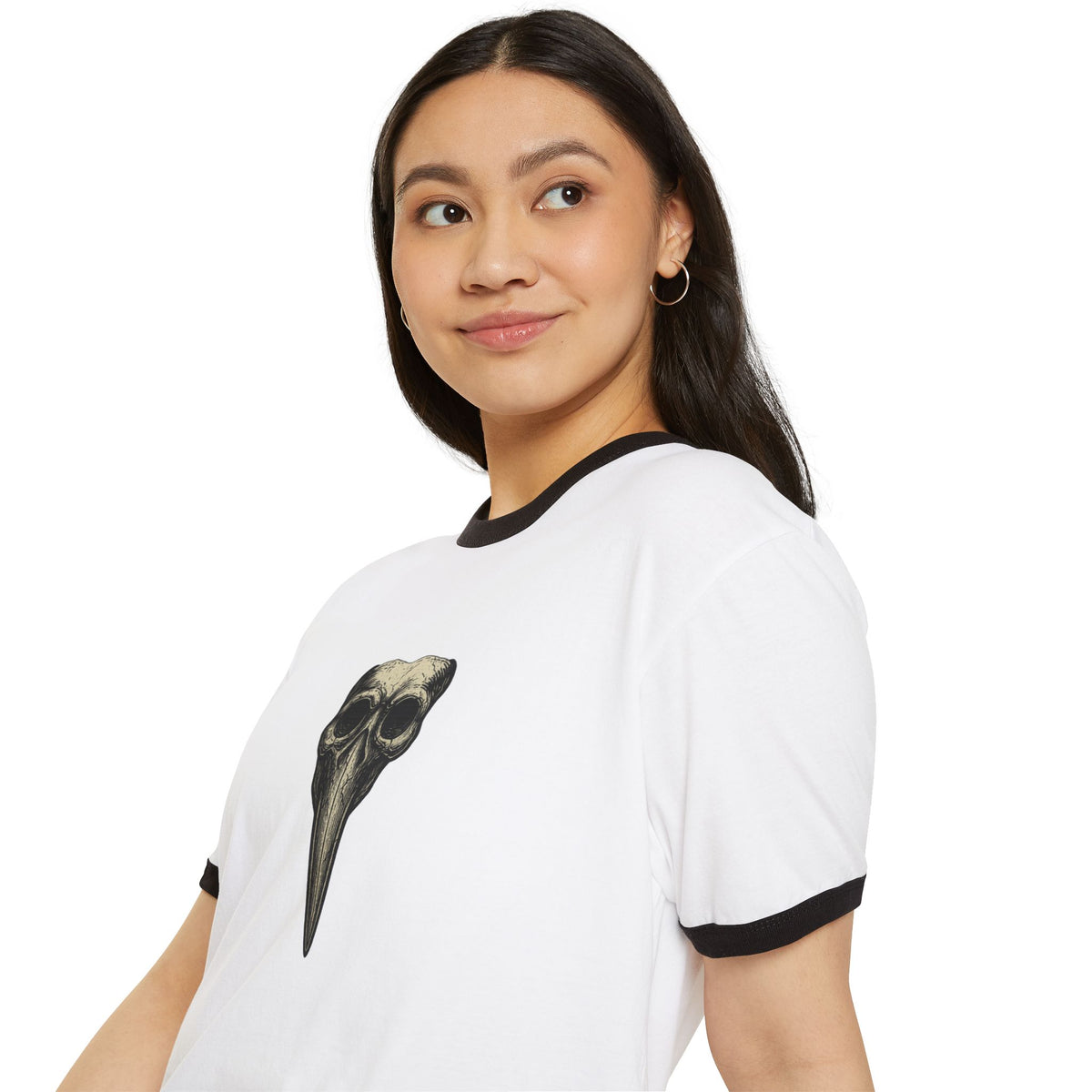 Ringer T-Shirt — Plague Doctor Mask Graphic "The Plagued Page"