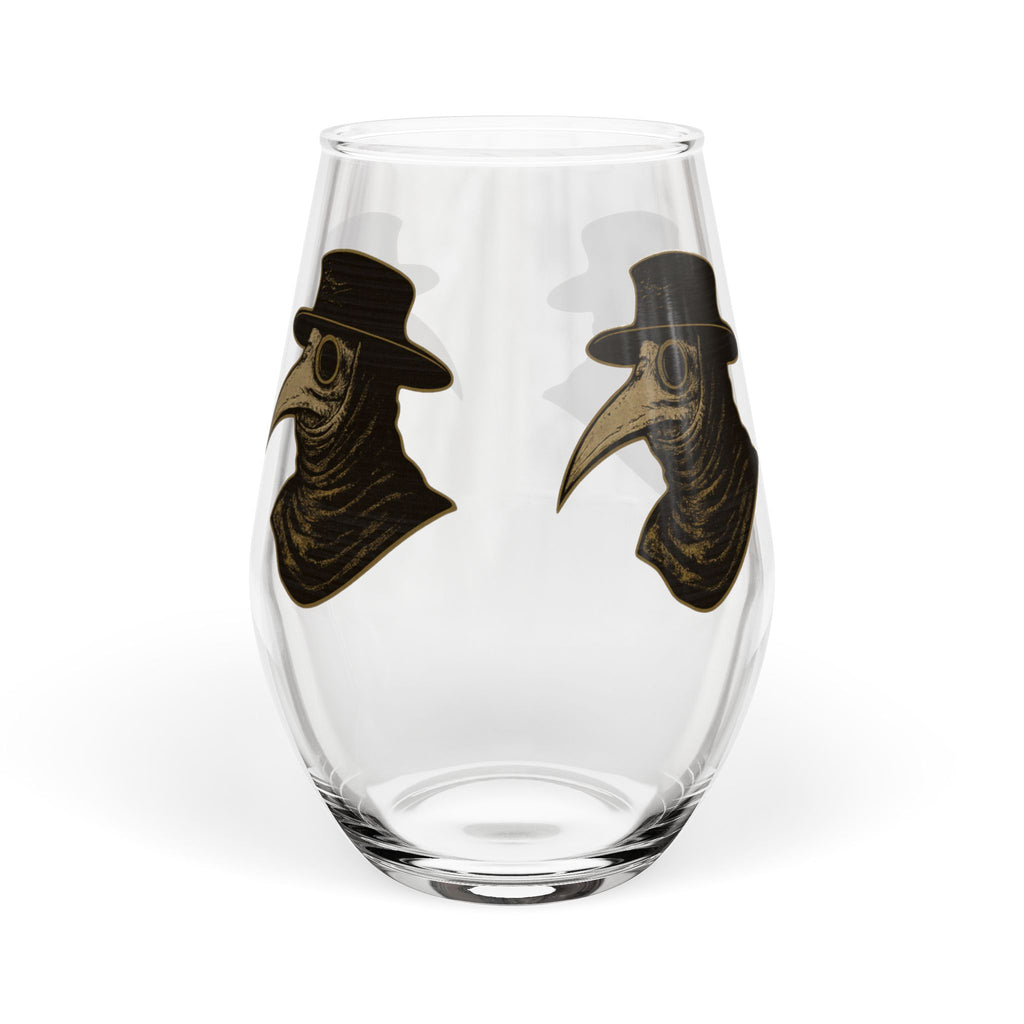 Plagued Page Doctor Illustration Stemless Wine Glass | 11.75 oz