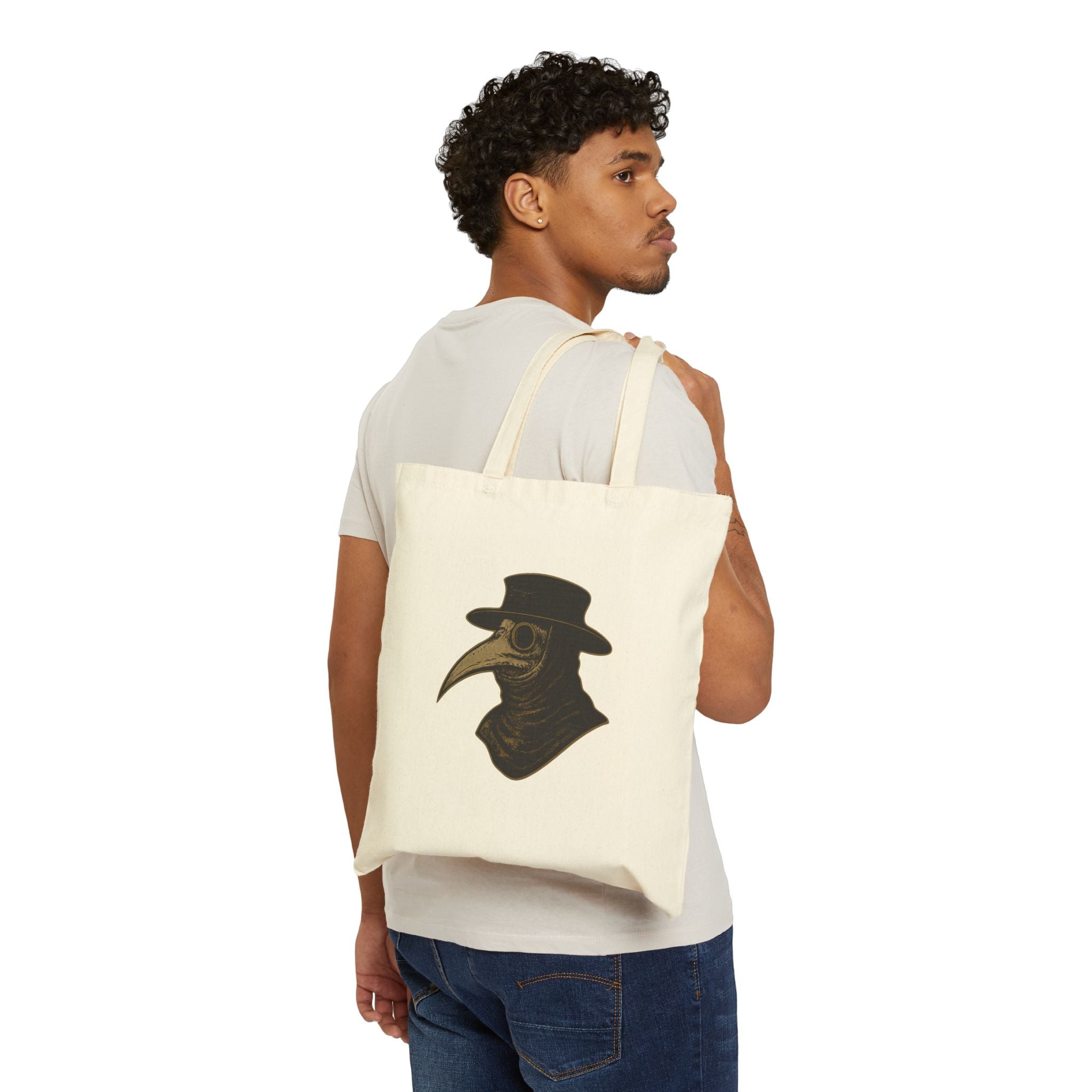 Plague Doctor Illustration Tote Bag | Vintage Medical Mask Quote