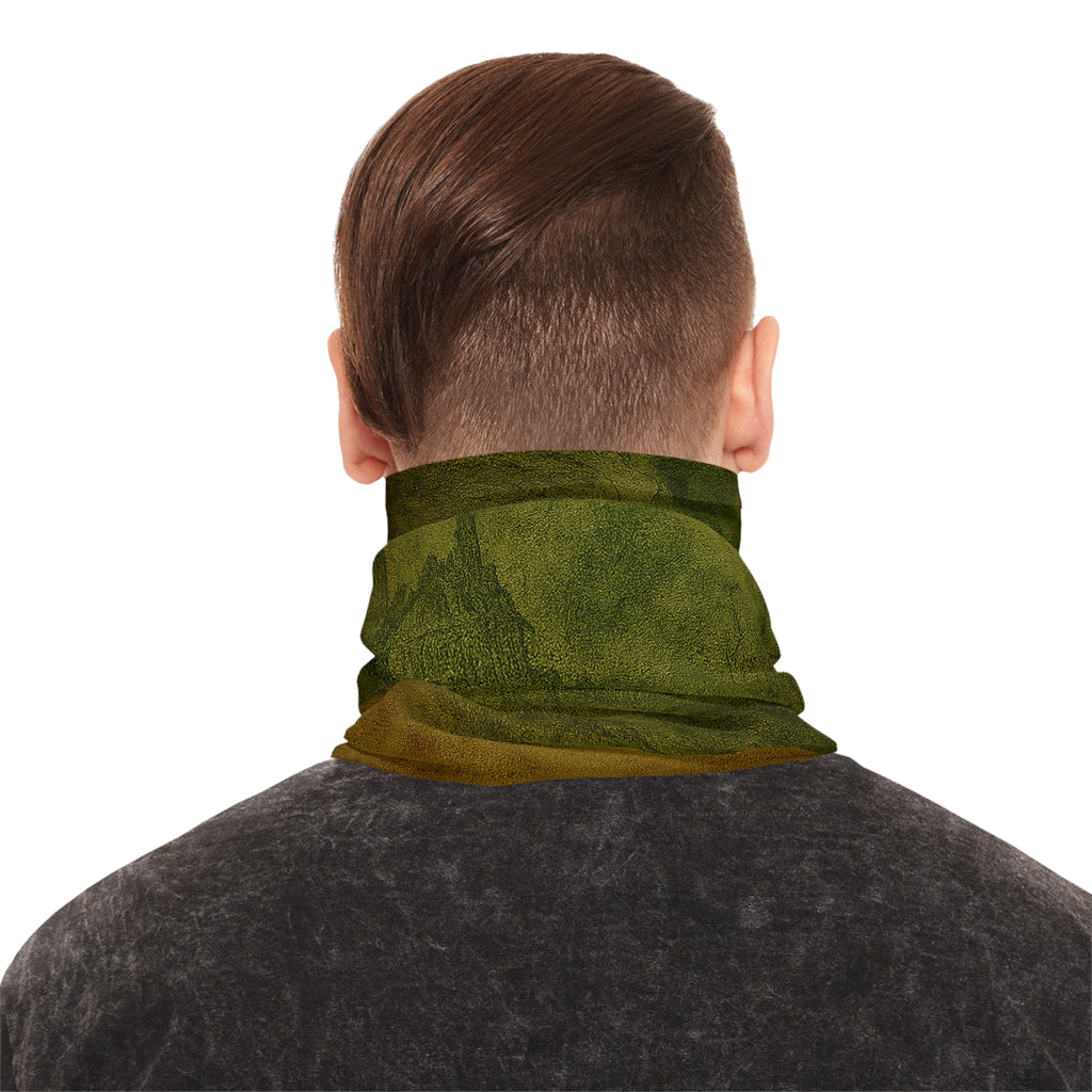 Aged Plague Doctor Neck Gaiter — Vintage Medical Mask Face Cover
