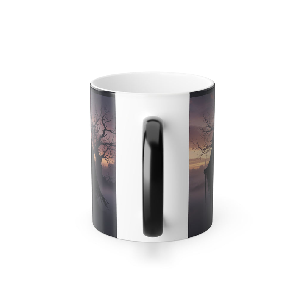 Gothic Heat-Change Coffee Mug — 'The Plagued Page' Color Morphing 11oz