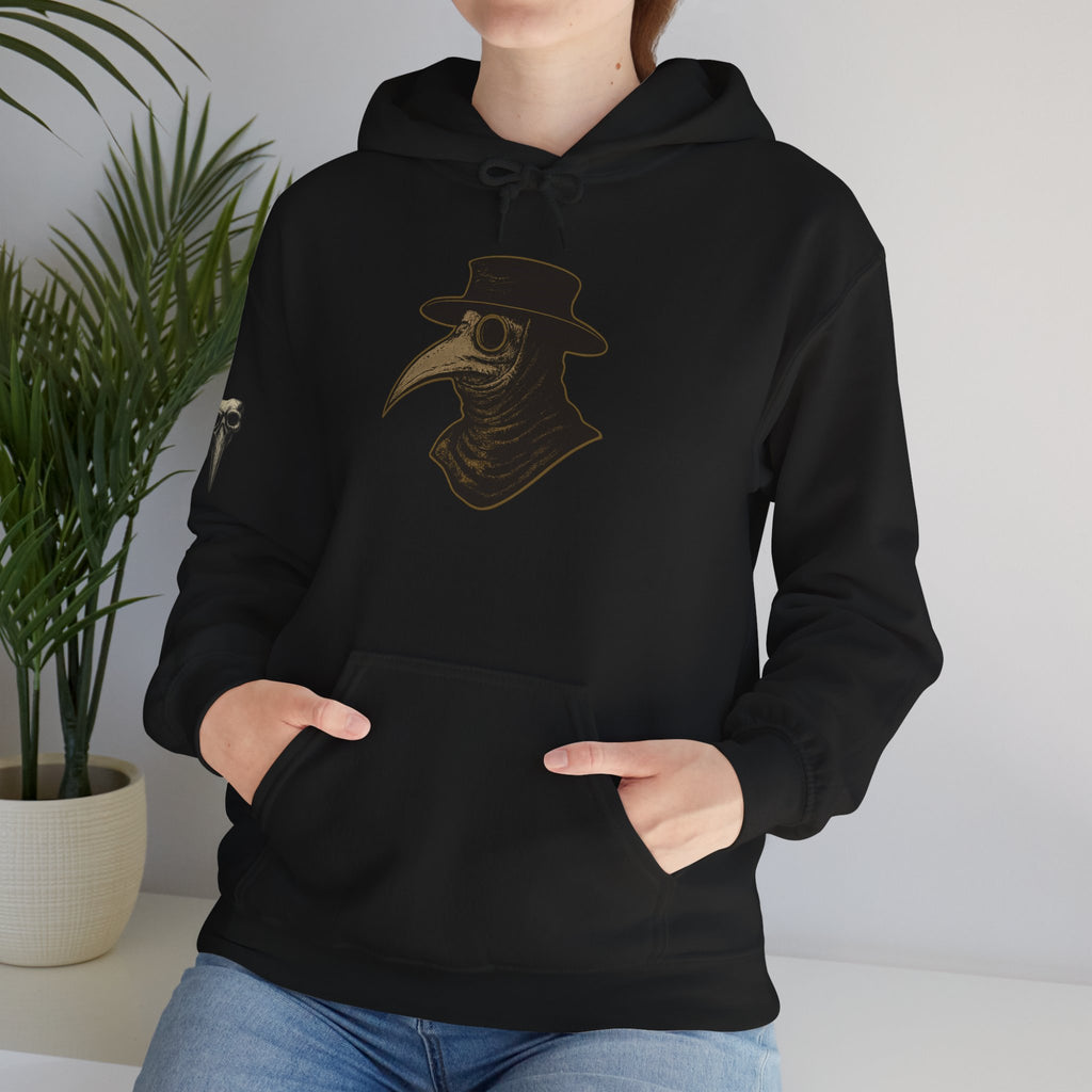 Gothic Vintage Medical Mask Hoodie — "The Plagued Page" Pullover