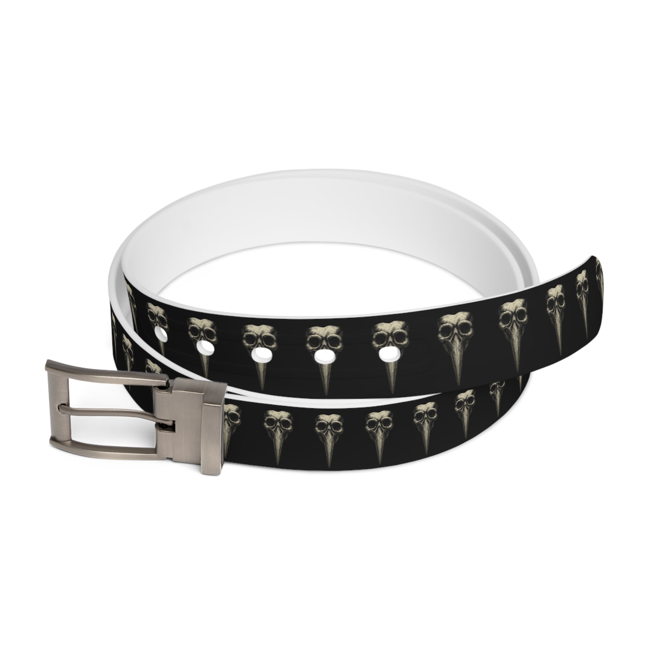 Vintage Plague Doctor Mask Belt | Gothic Skull Pattern