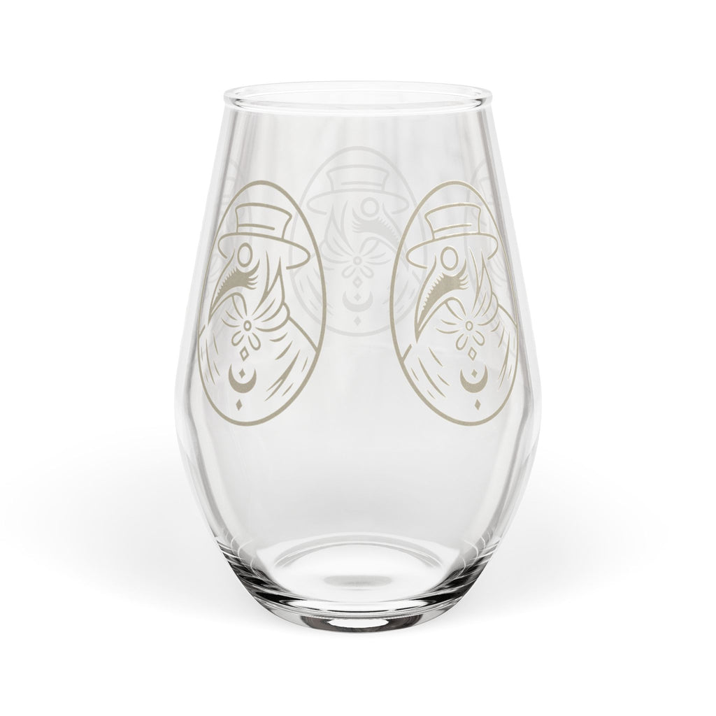 11.75oz Plague Doctor Illustration Stemless Wine Glass