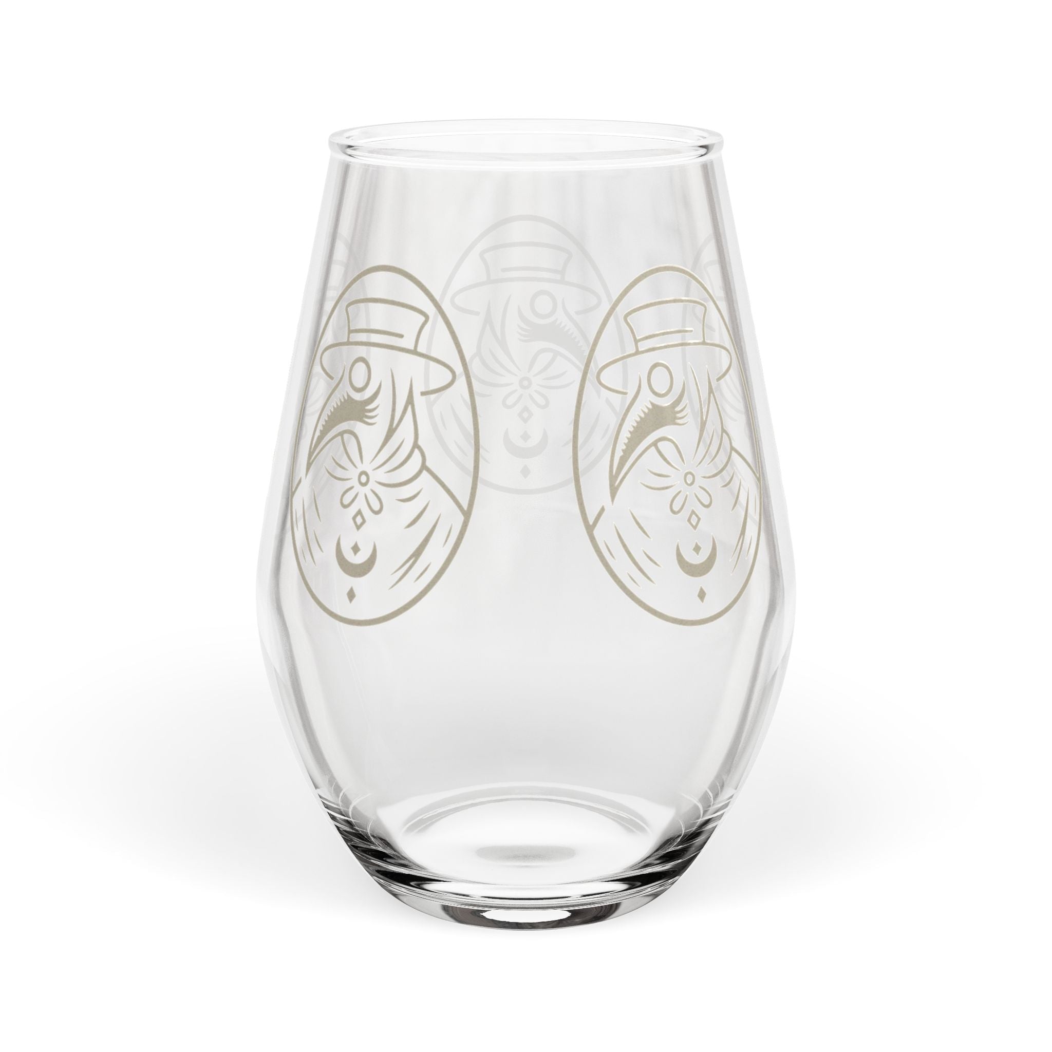 11.75oz Plague Doctor Illustration Stemless Wine Glass