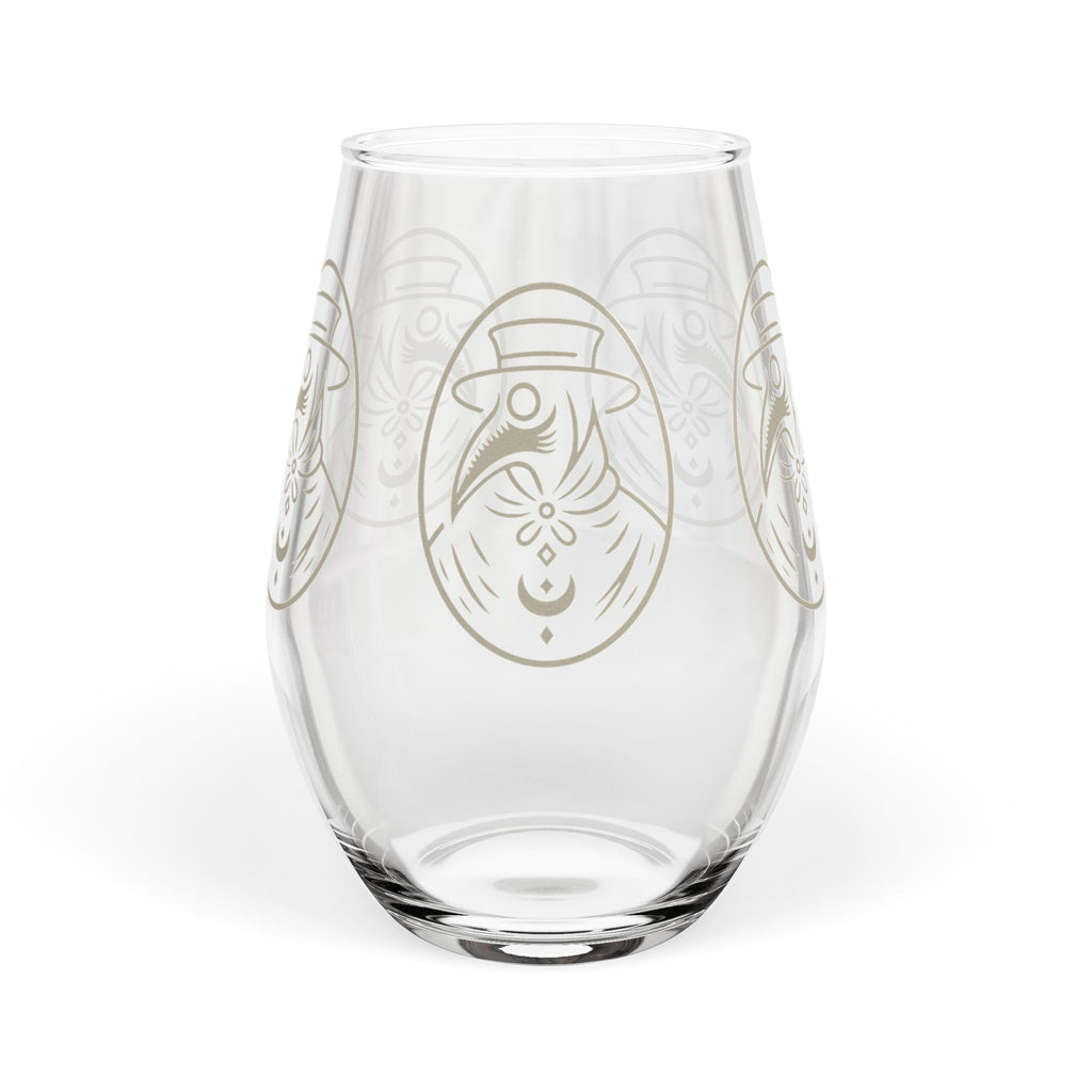 11.75oz Plague Doctor Illustration Stemless Wine Glass