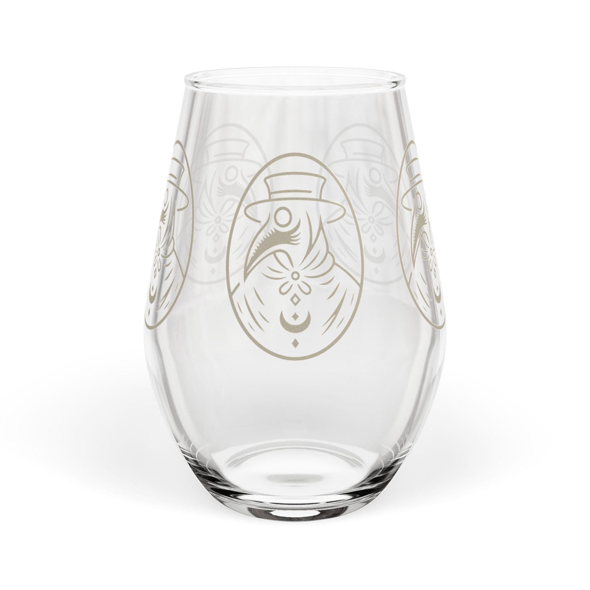 11.75oz Plague Doctor Illustration Stemless Wine Glass
