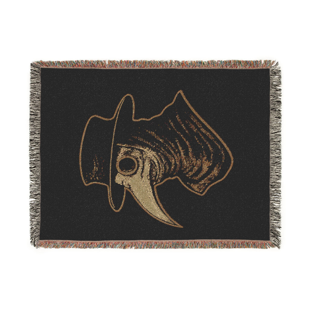 Plague Doctor Woven Blanket — Dark Decorative Throw