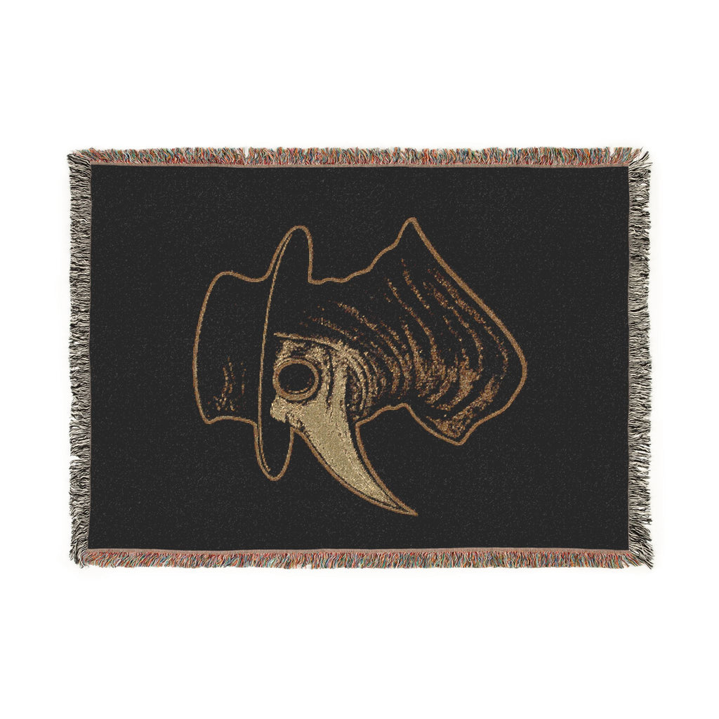 Plague Doctor Woven Blanket — Dark Decorative Throw