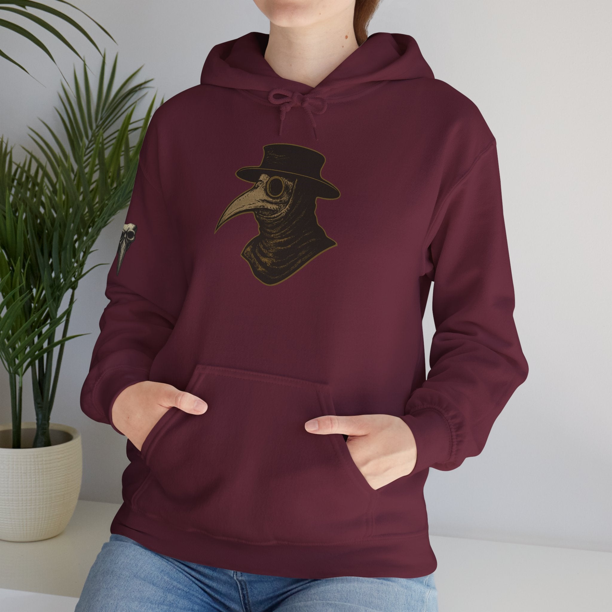 Gothic Vintage Medical Mask Hoodie — "The Plagued Page" Pullover