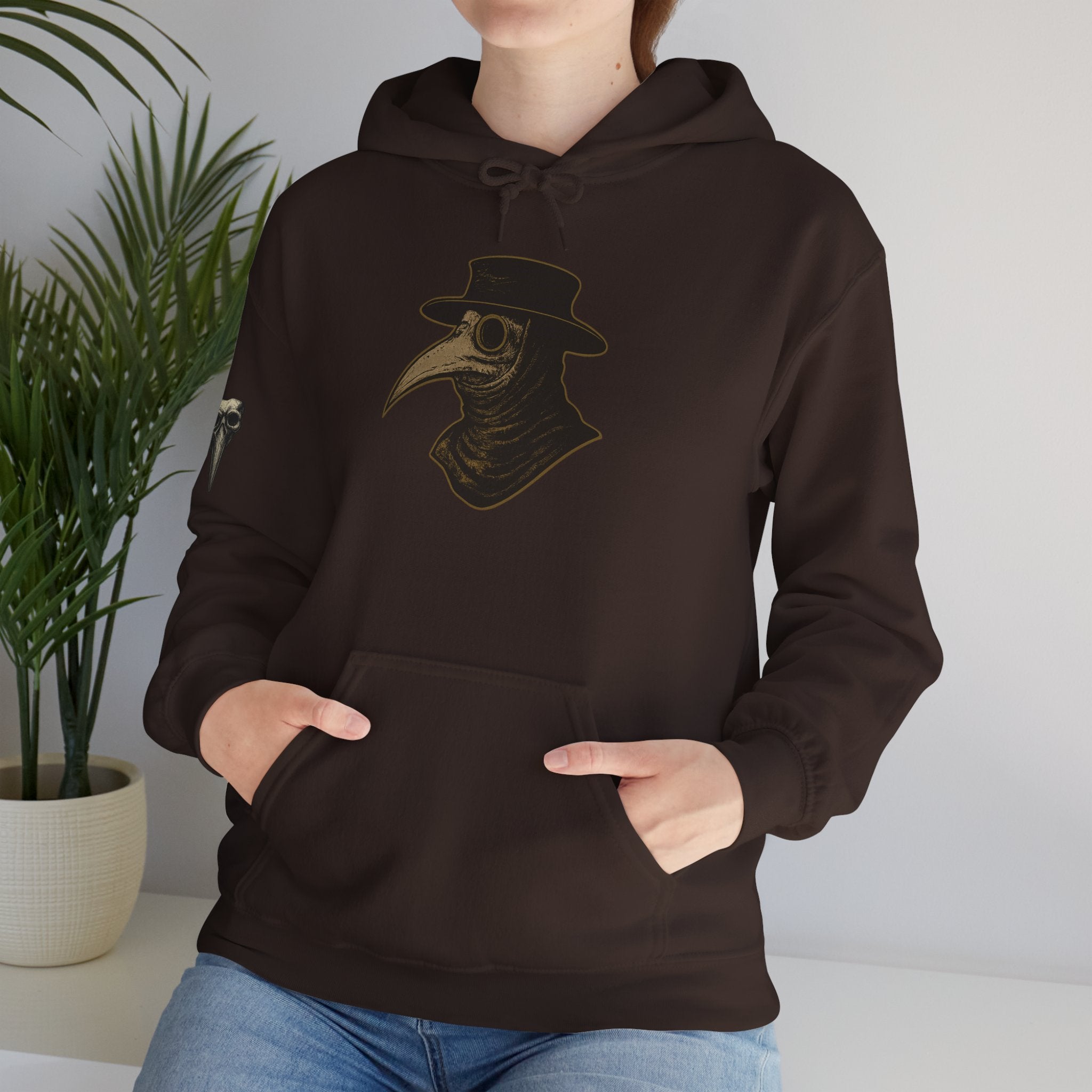 Gothic Vintage Medical Mask Hoodie — "The Plagued Page" Pullover