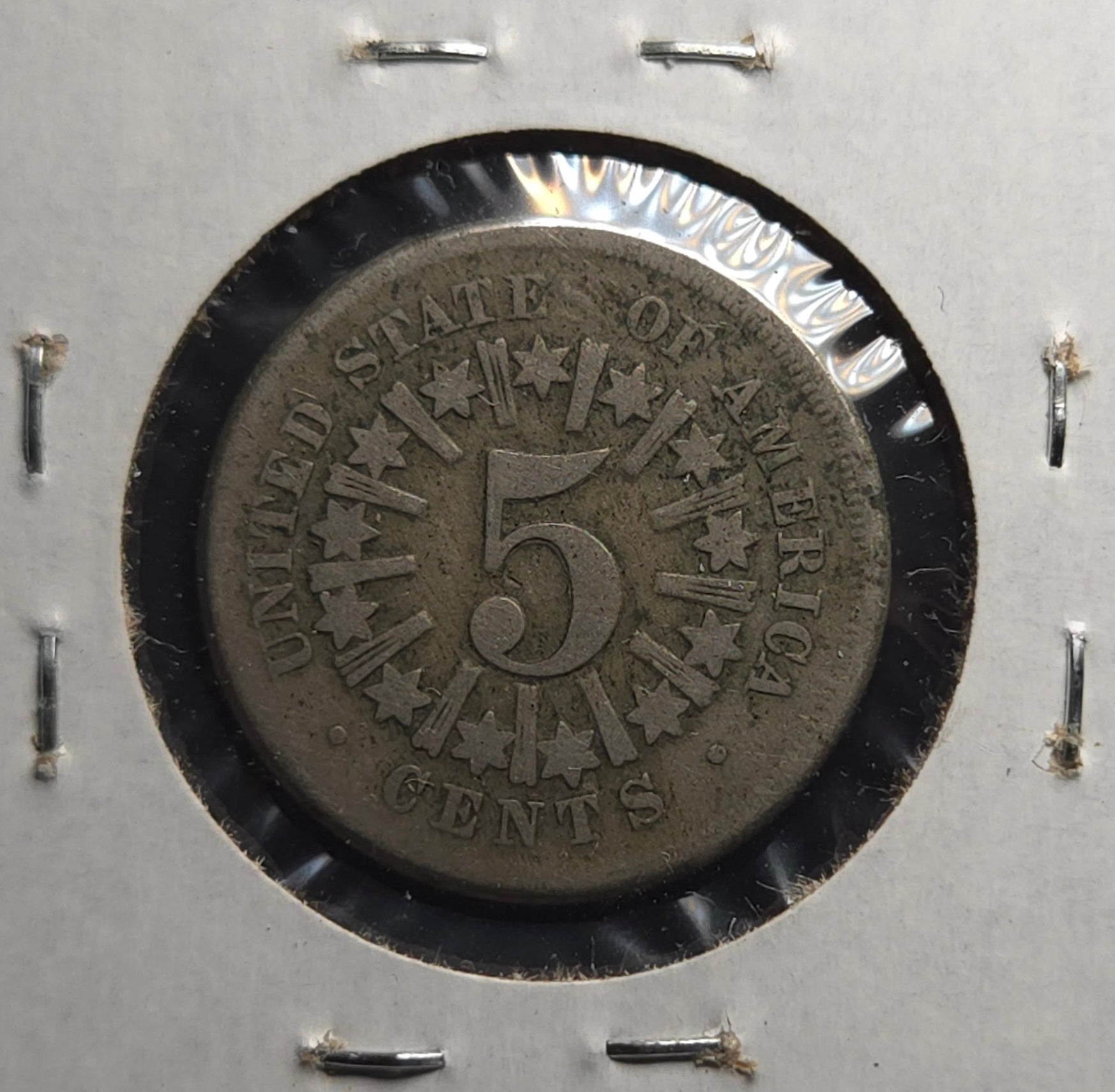1866 Shield Nickel (w/Rays)