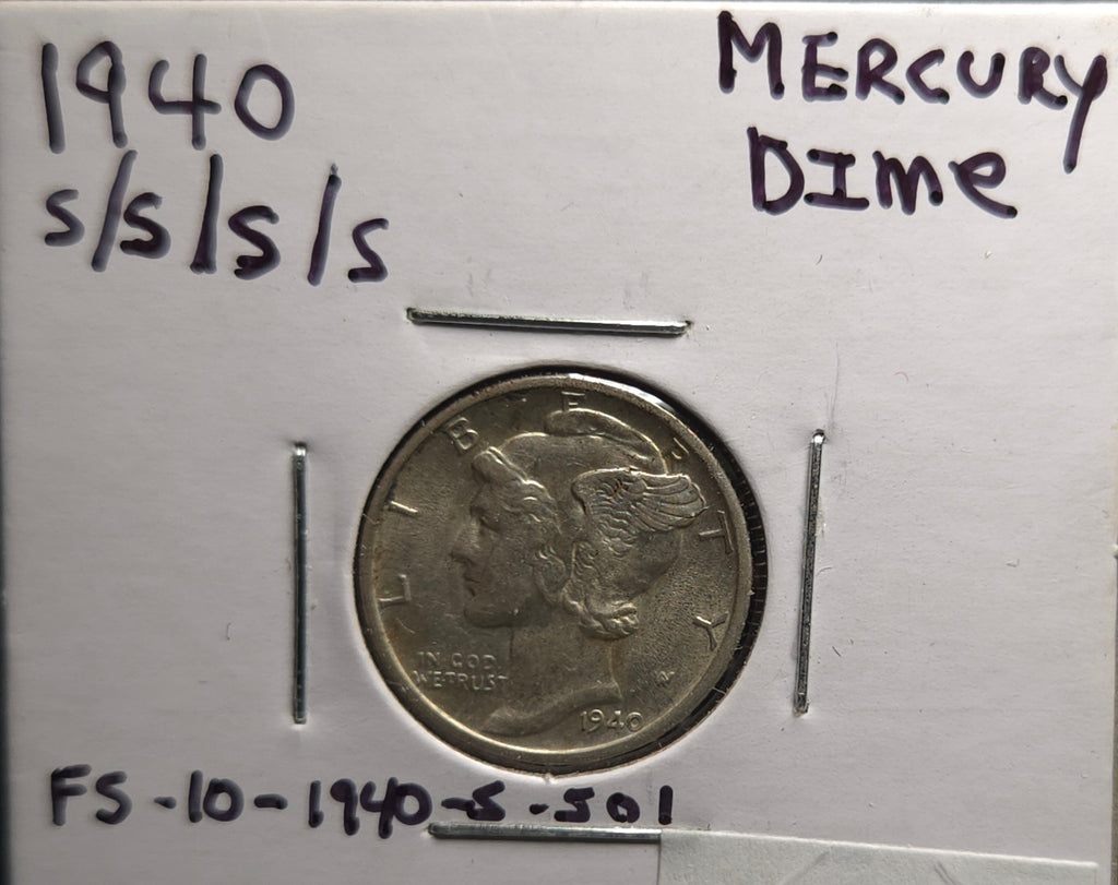 1940 s/s/s/s Mercury Dime FS-10-1940-S-501