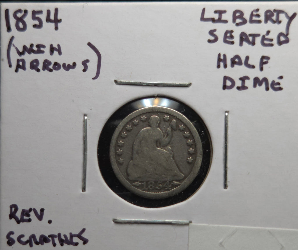 1854-P Liberty Seated Half Dime (with arrows)