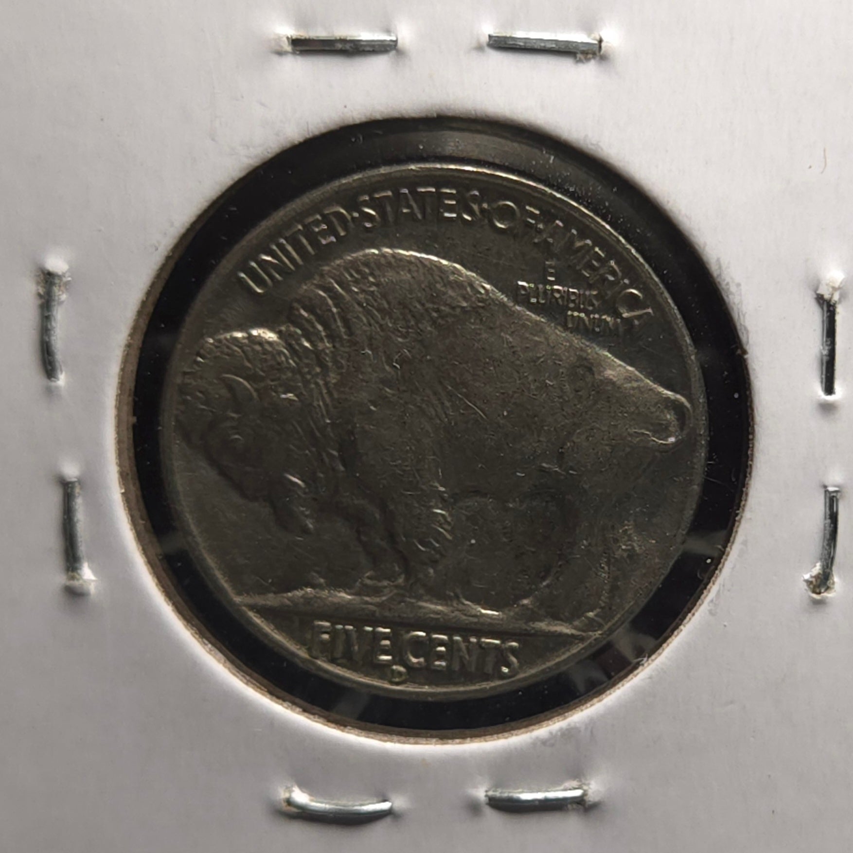 1937 D Buffalo Nickel (Obverse Lamination)