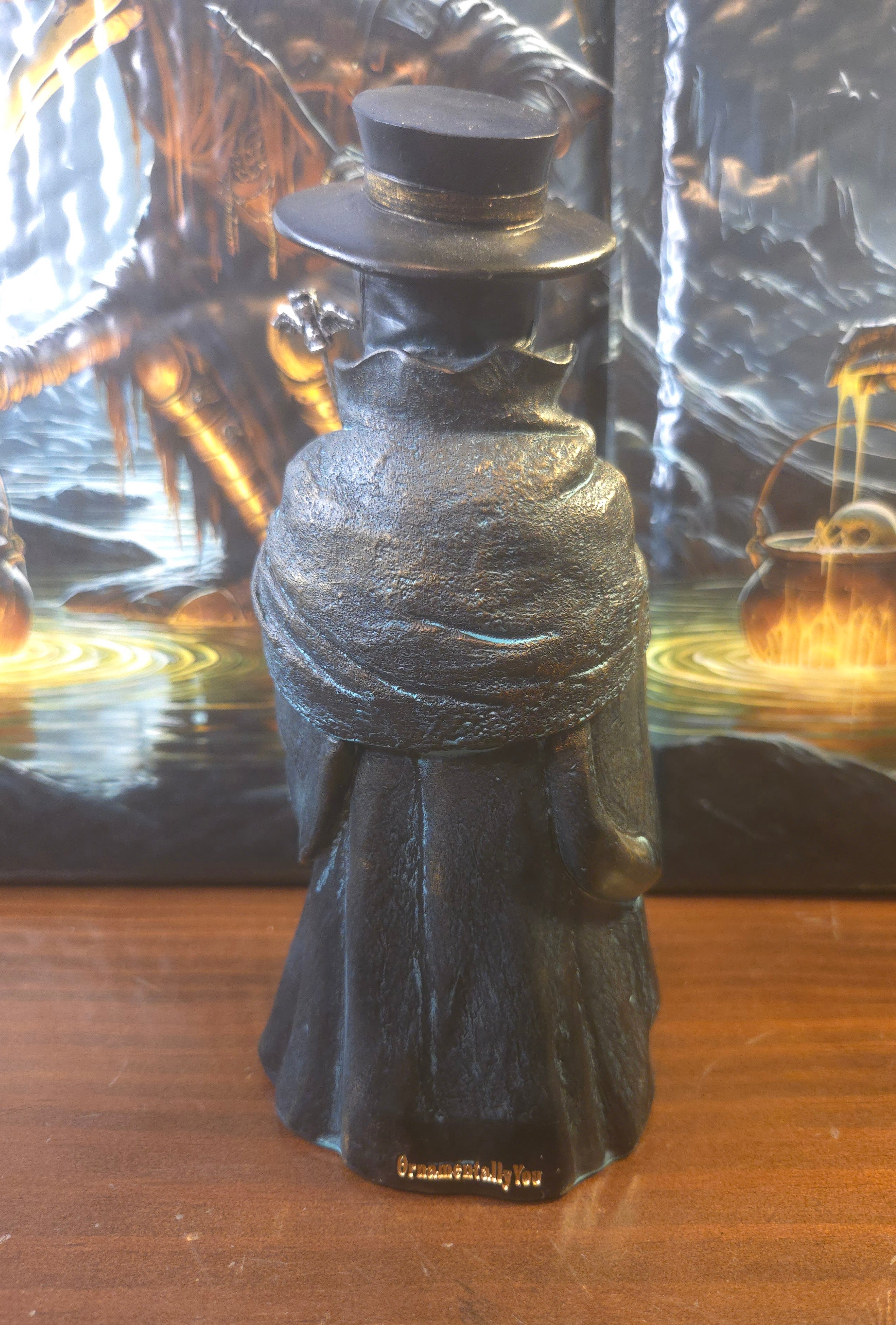 Plague Doctor Creepy Home Figurine, 8" LED Haunted Halloween