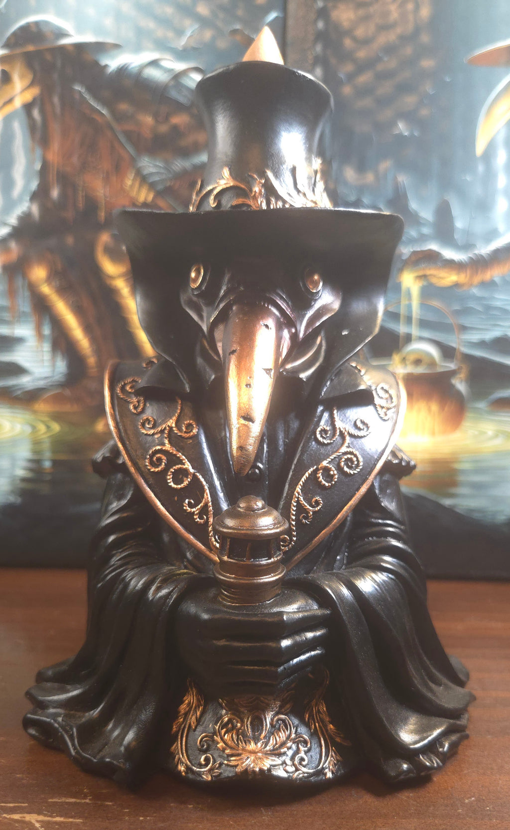 Dr. Plague Backflow Incense Burner — Gothic Resin Figurine (7")