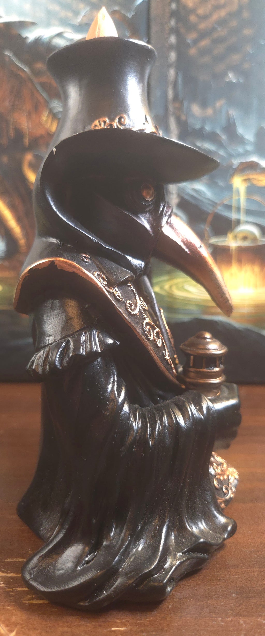 Dr. Plague Backflow Incense Burner — Gothic Resin Figurine (7")
