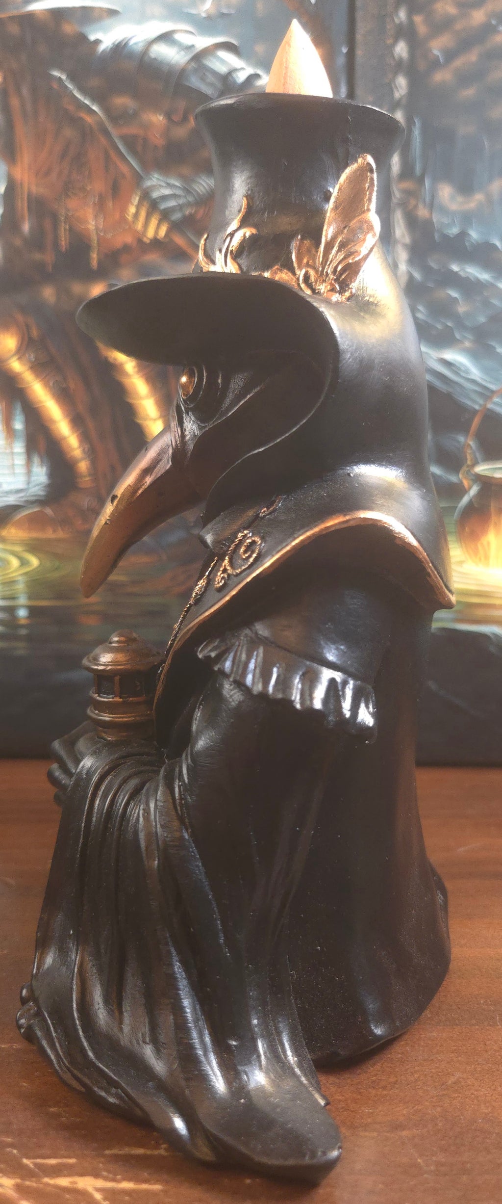 Dr. Plague Backflow Incense Burner — Gothic Resin Figurine (7")