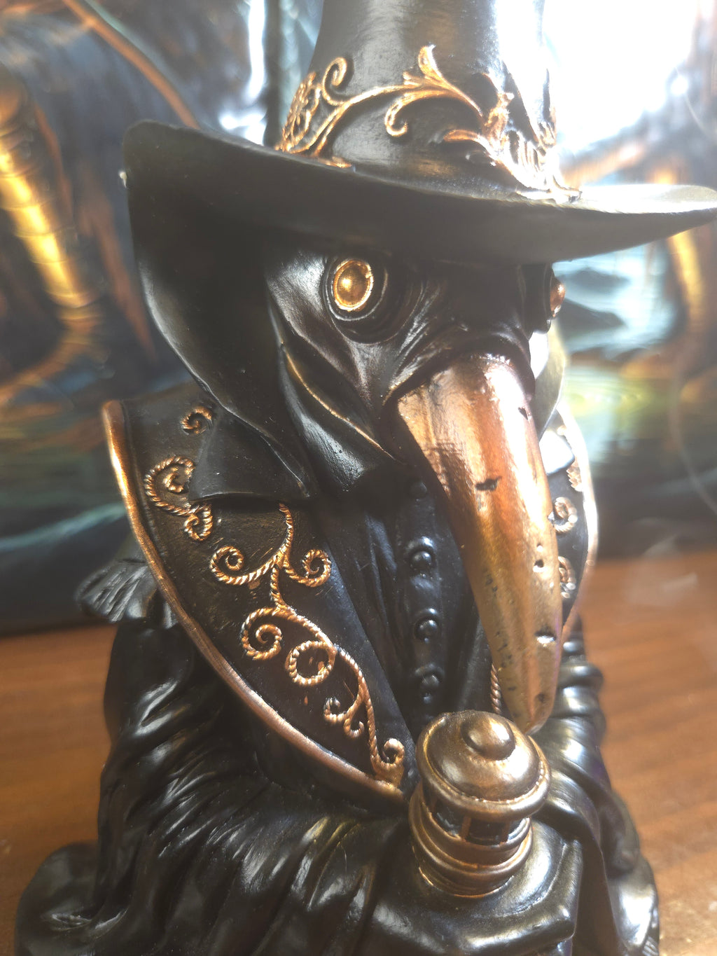 Dr. Plague Backflow Incense Burner — Gothic Resin Figurine (7")