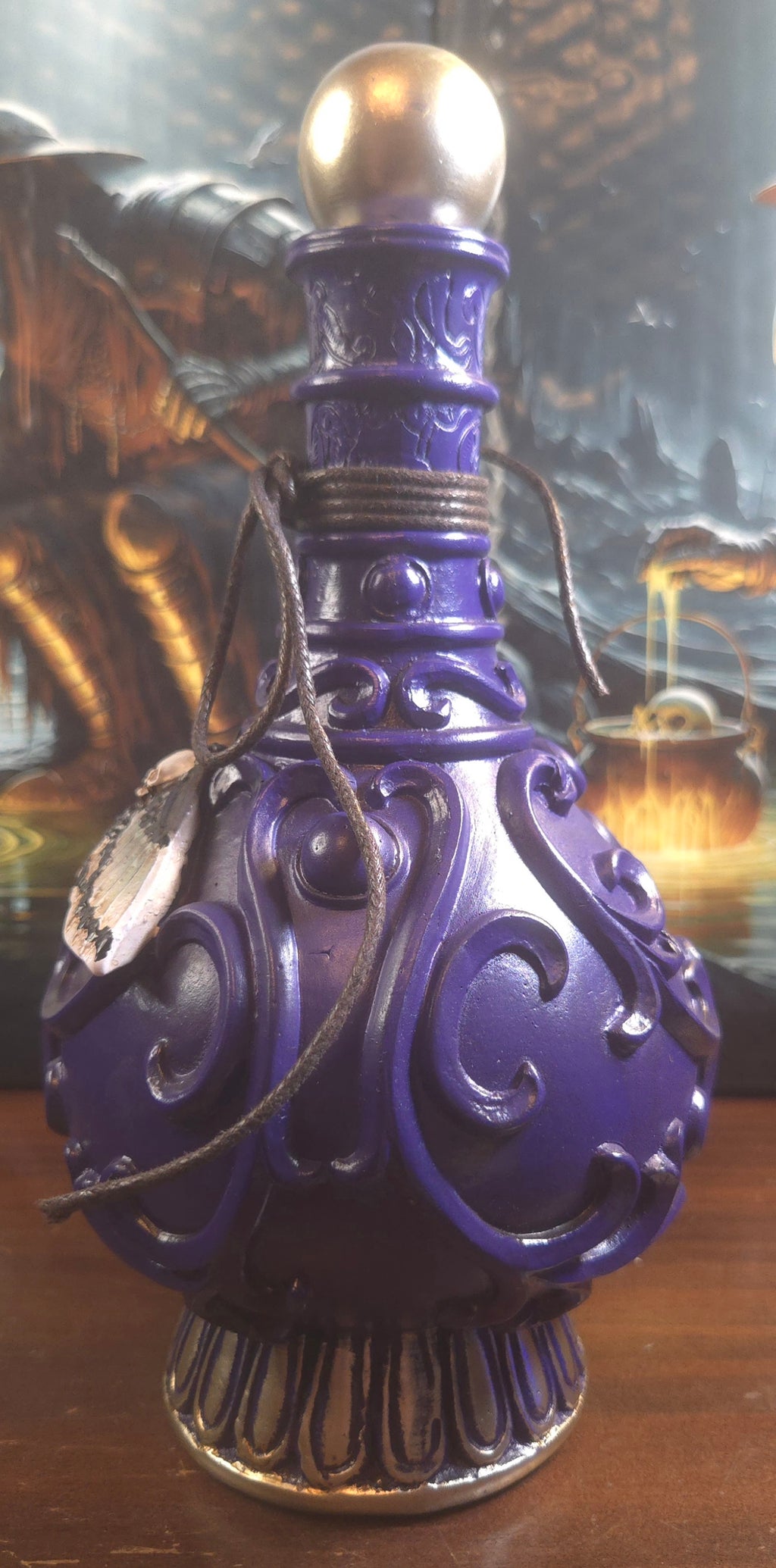 Death’s‑Head Moth Apothecary Bottle — Gothic Decorative Resin Vessel (9")