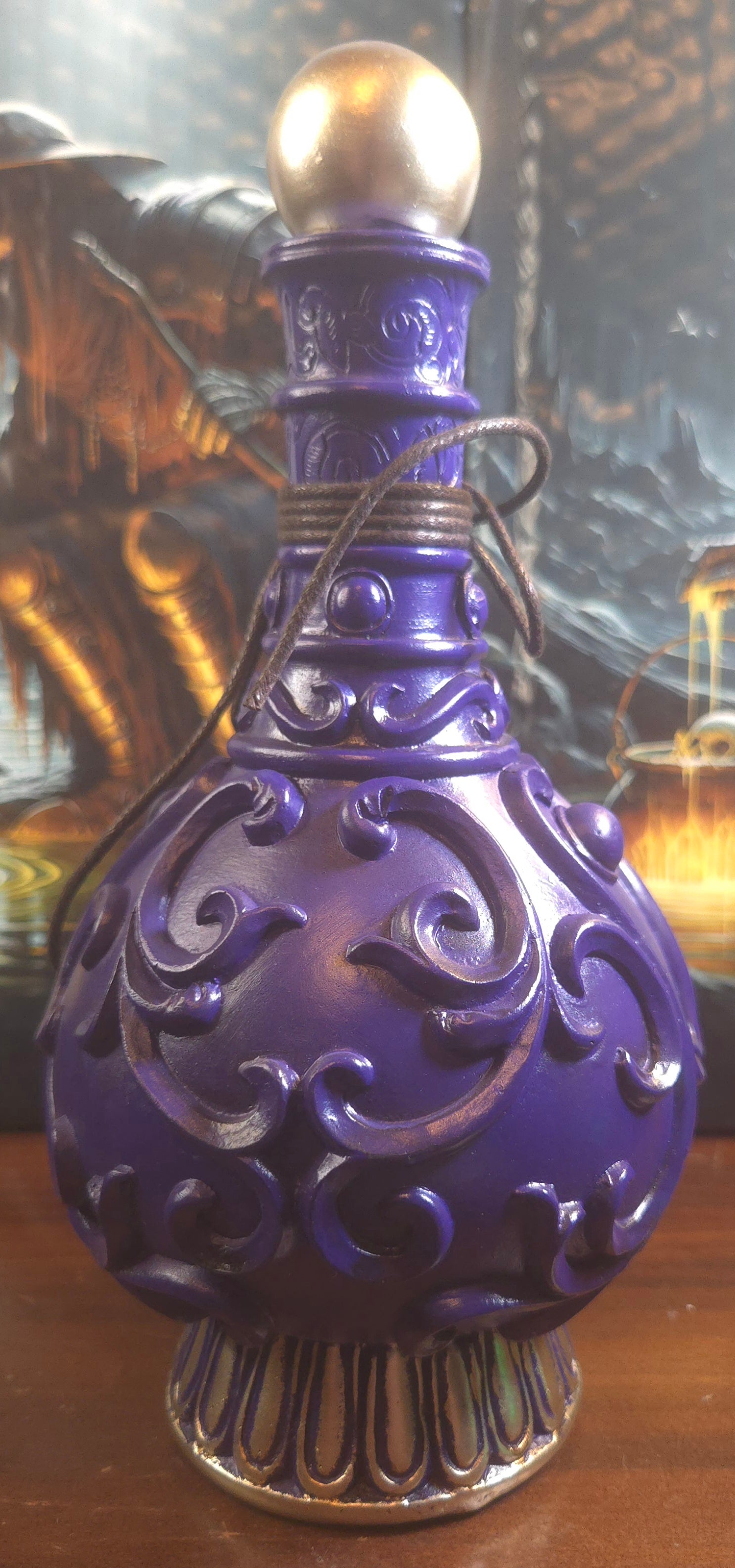 Death’s‑Head Moth Apothecary Bottle — Gothic Decorative Resin Vessel (9")