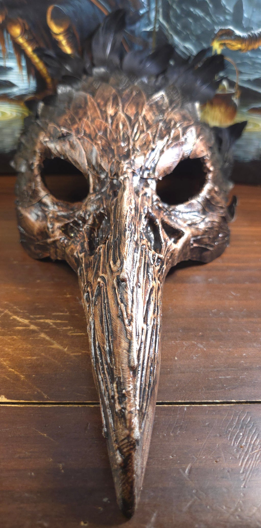 Bone Feathered Plague Raven Mask