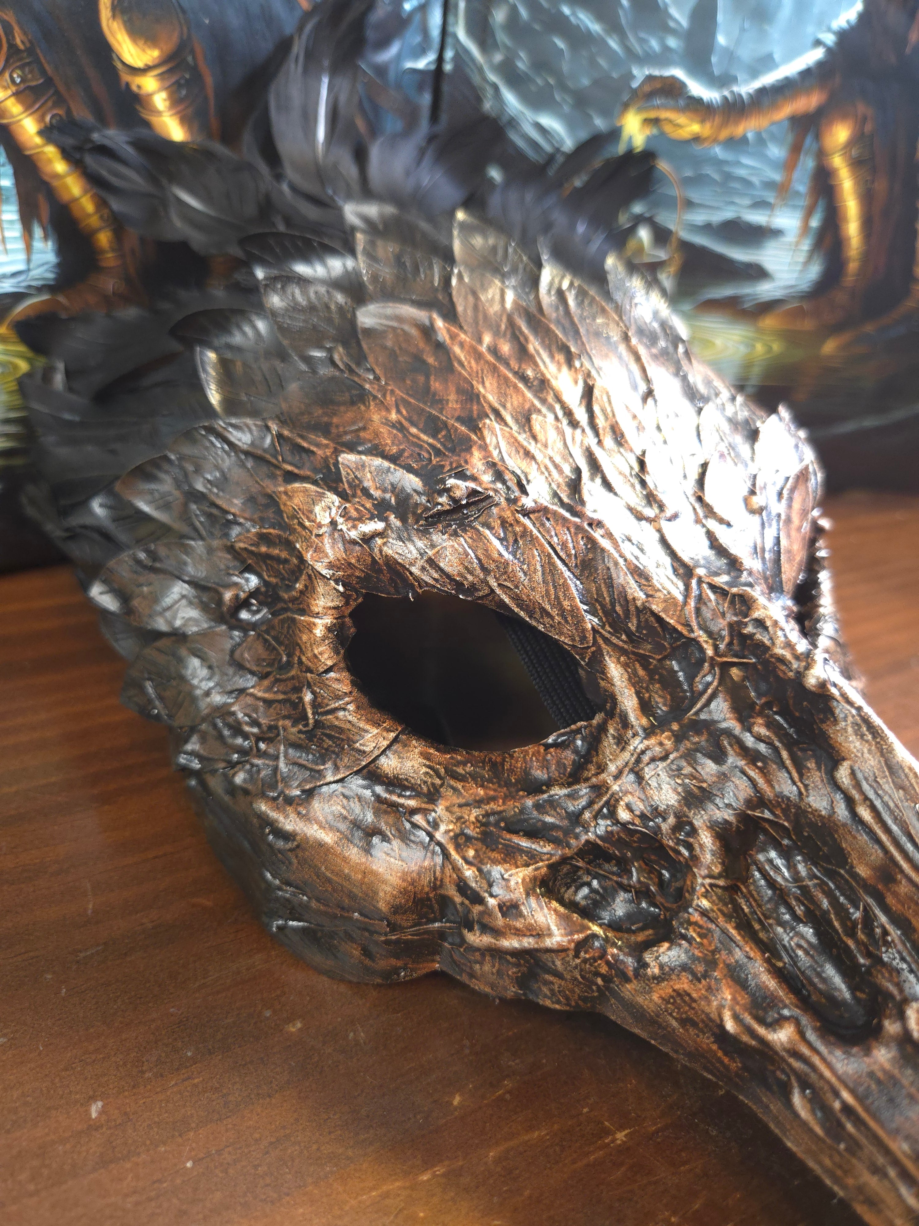 Bone Feathered Plague Raven Mask
