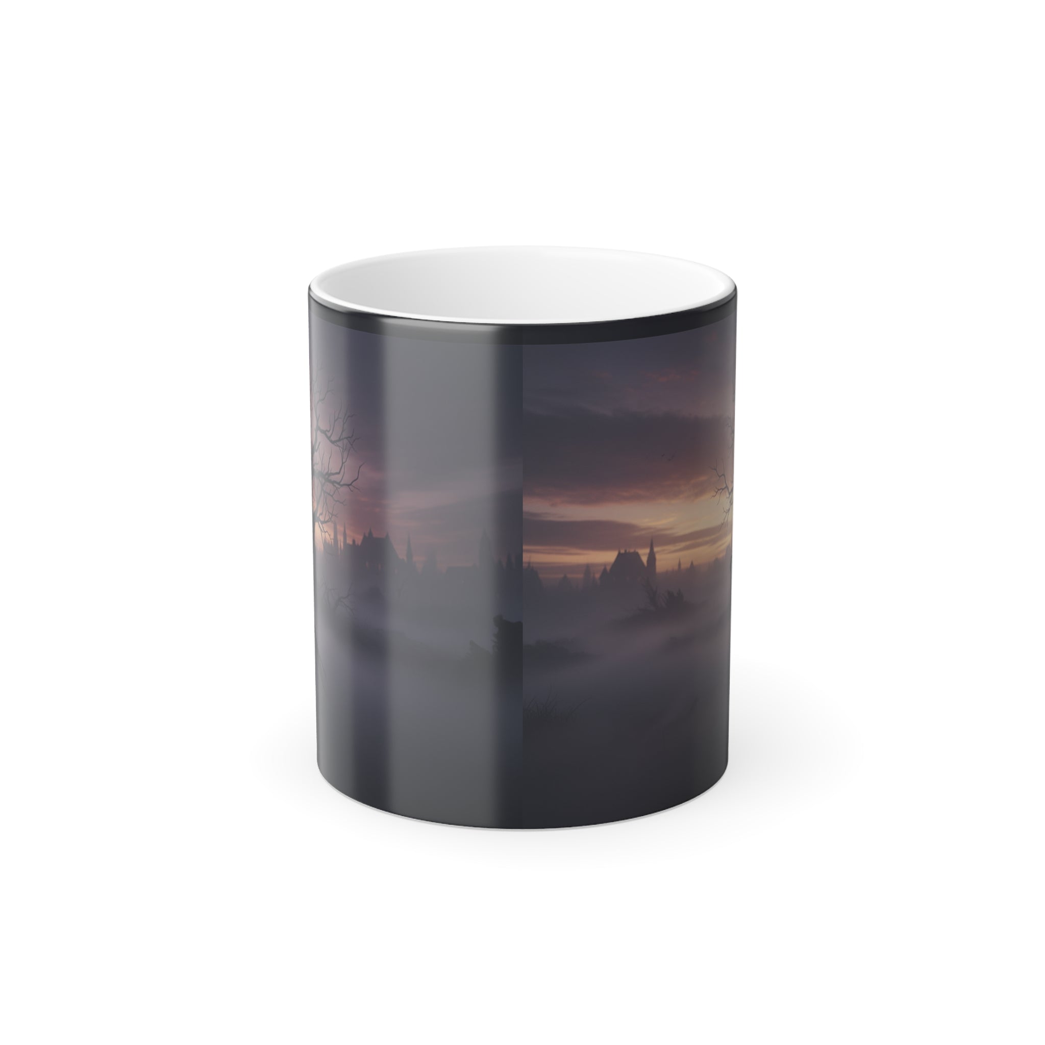 Gothic Heat-Change Coffee Mug — 'The Plagued Page' Color Morphing 11oz