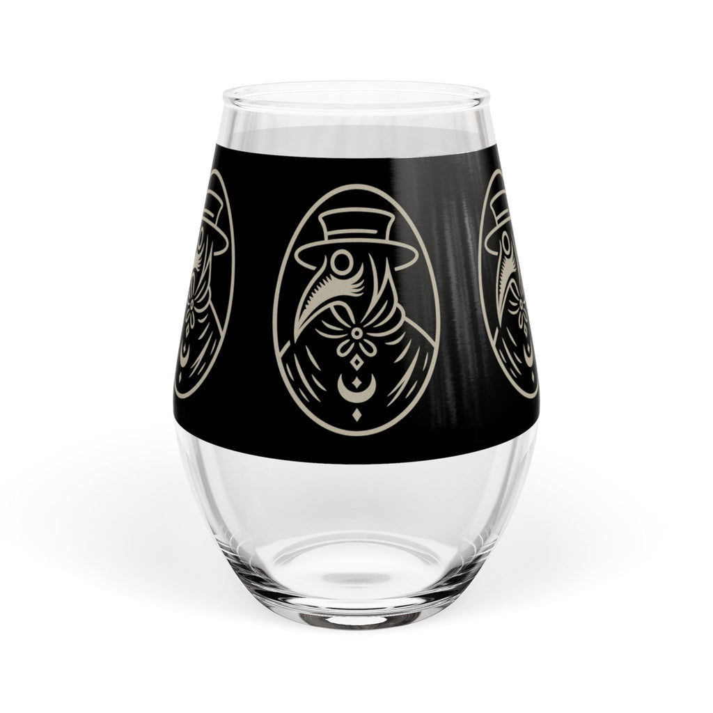 Plague Doctor Illustration Stemless Wine Glass | 11.75oz