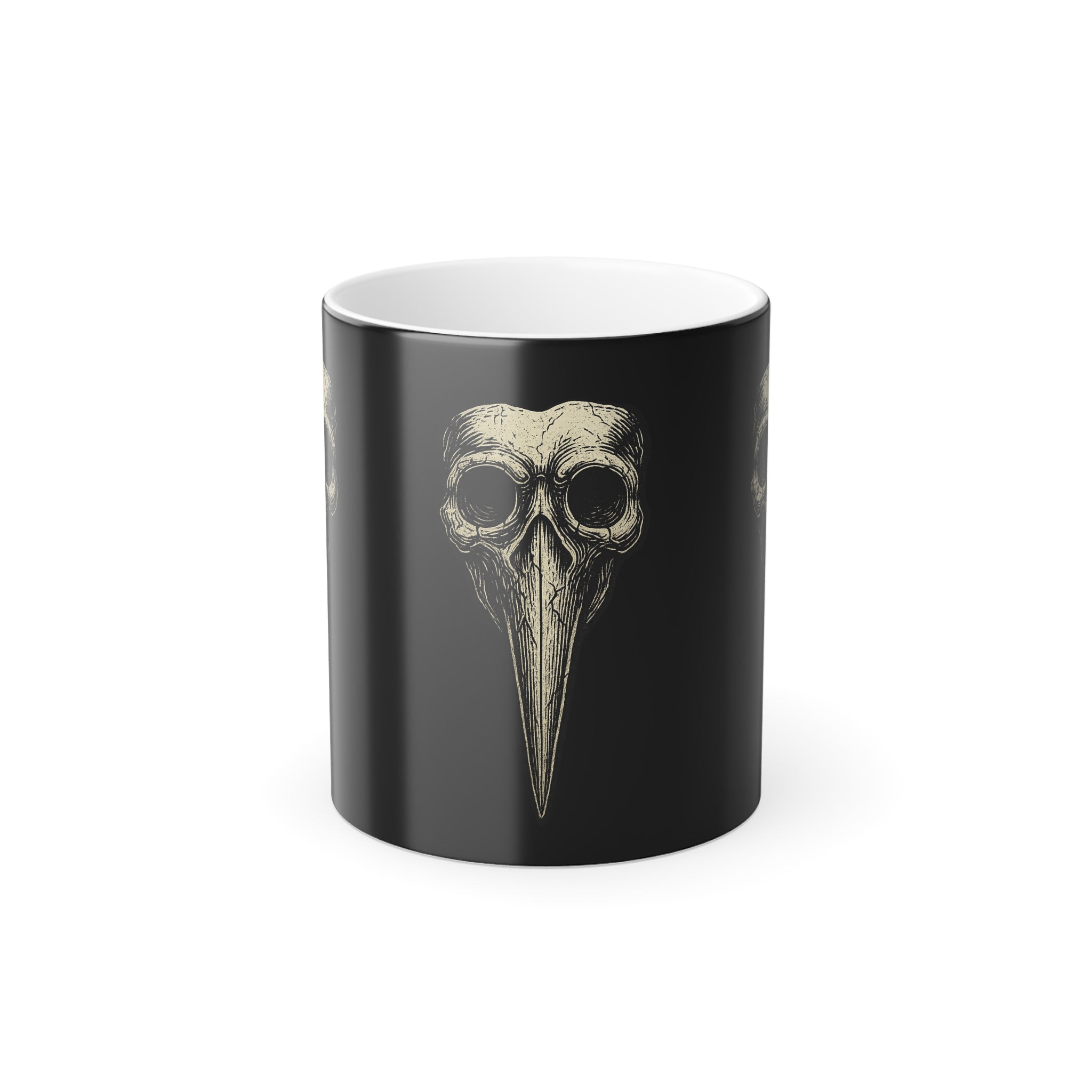 Vintage Plague Doctor Skull Color-Morph Mug — 11oz Heat-Reactive