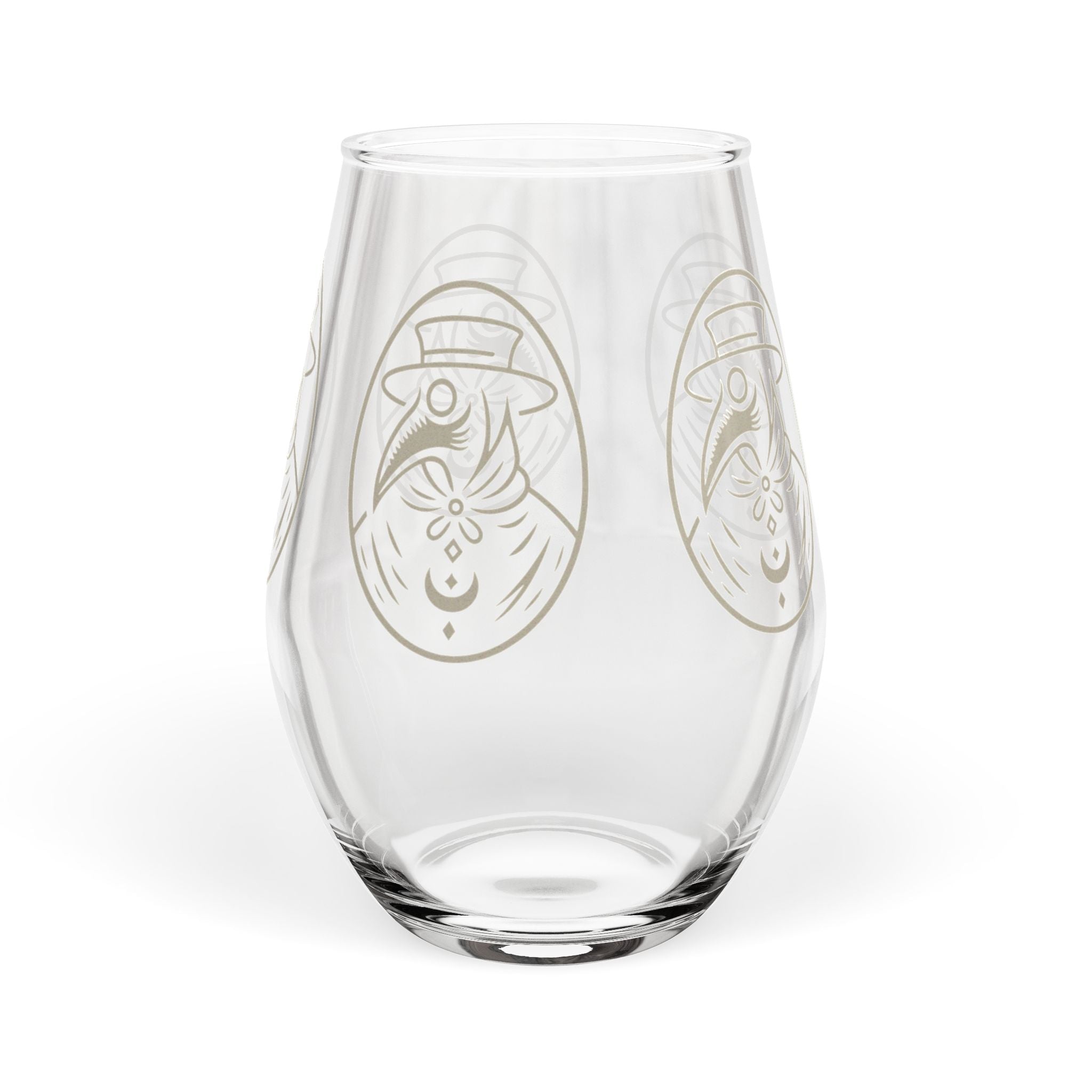 11.75oz Plague Doctor Illustration Stemless Wine Glass