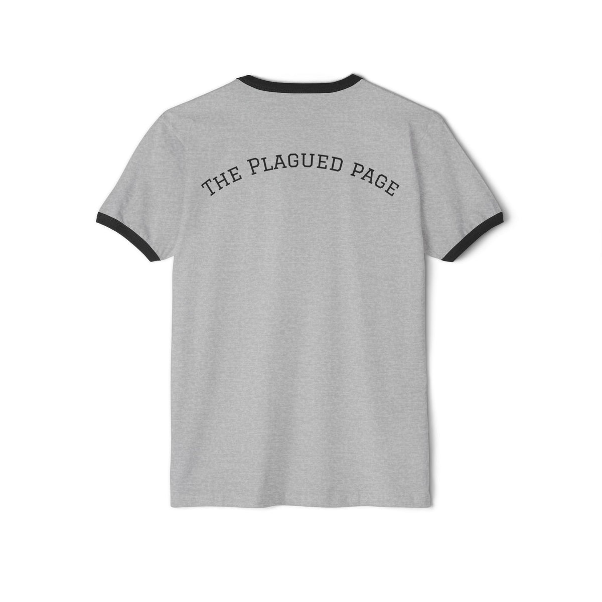 Ringer T-Shirt — Plague Doctor Mask Graphic "The Plagued Page"