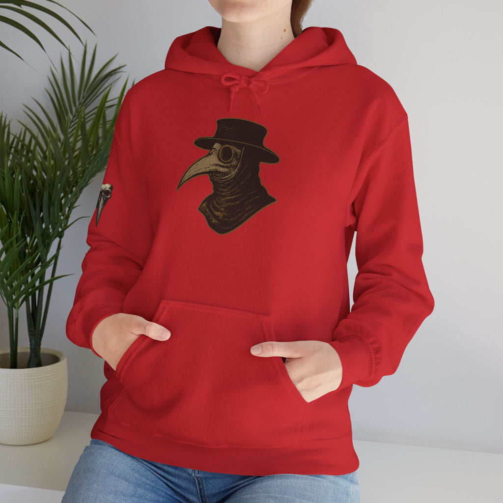 Gothic Vintage Medical Mask Hoodie — "The Plagued Page" Pullover