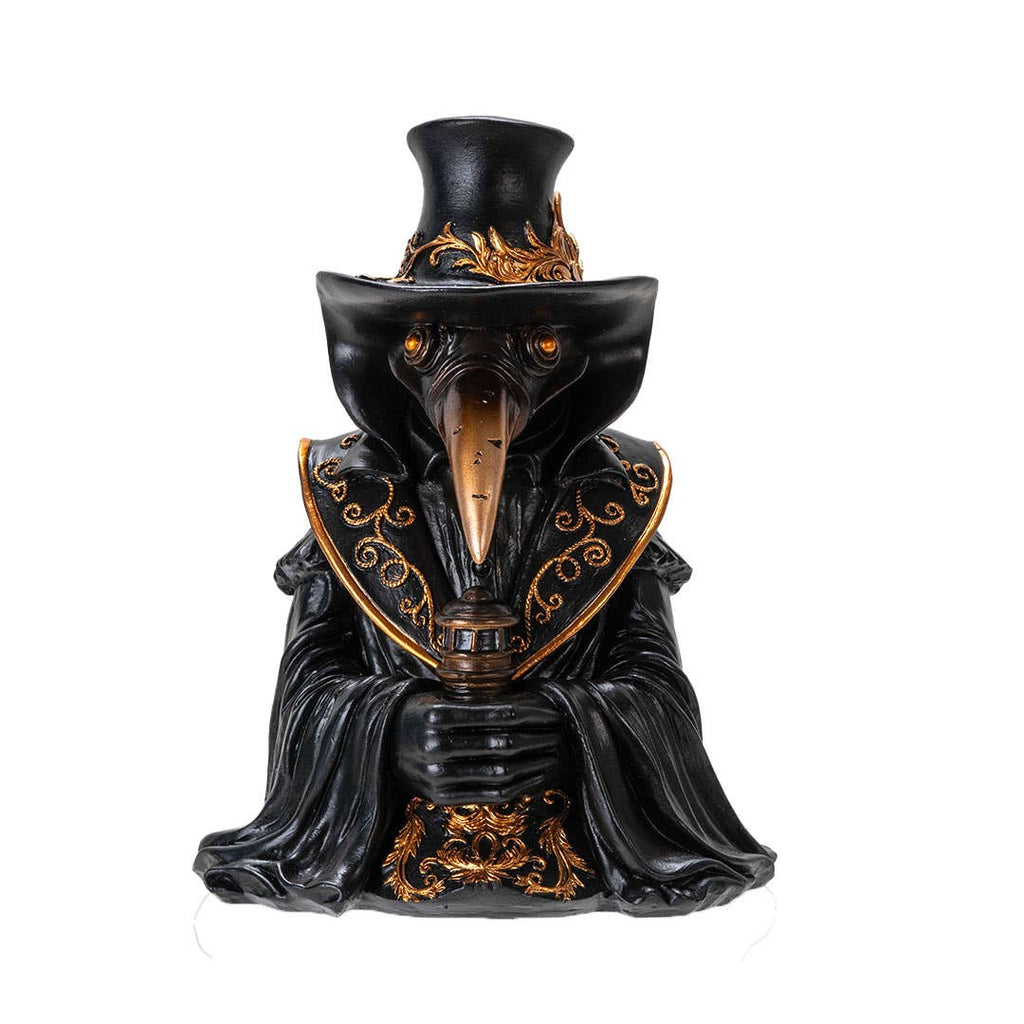 Dr. Plague Backflow Incense Burner — Gothic Resin Figurine (7")