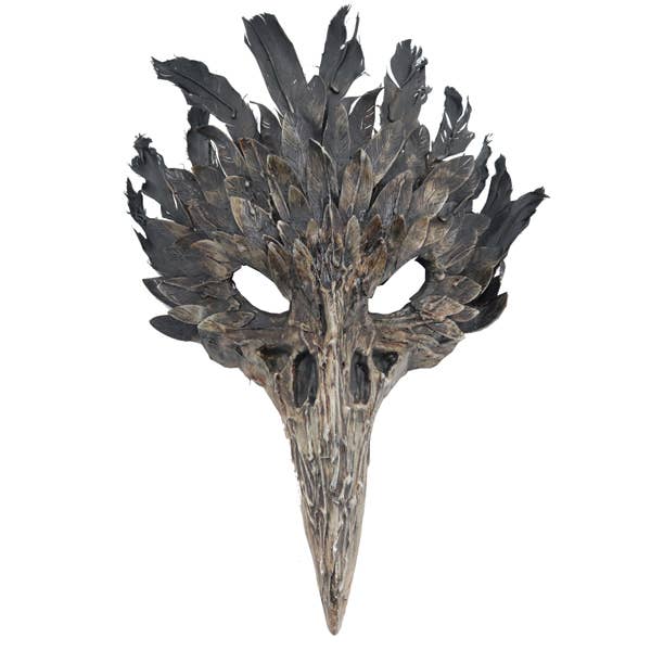 Bone Feathered Plague Raven Mask