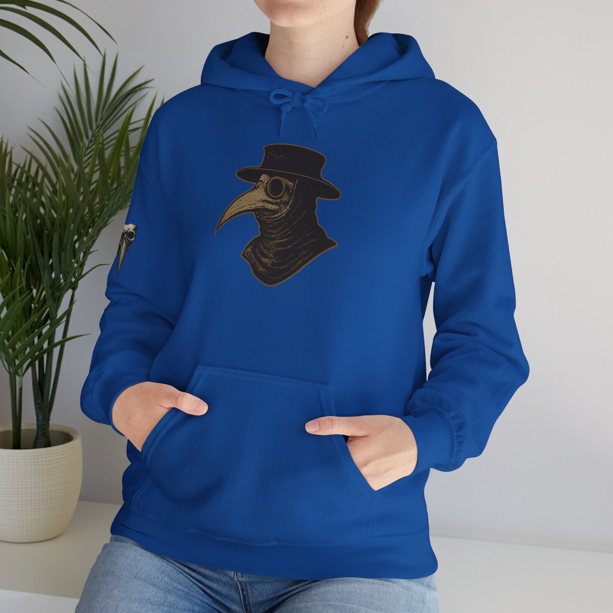 Gothic Vintage Medical Mask Hoodie — "The Plagued Page" Pullover