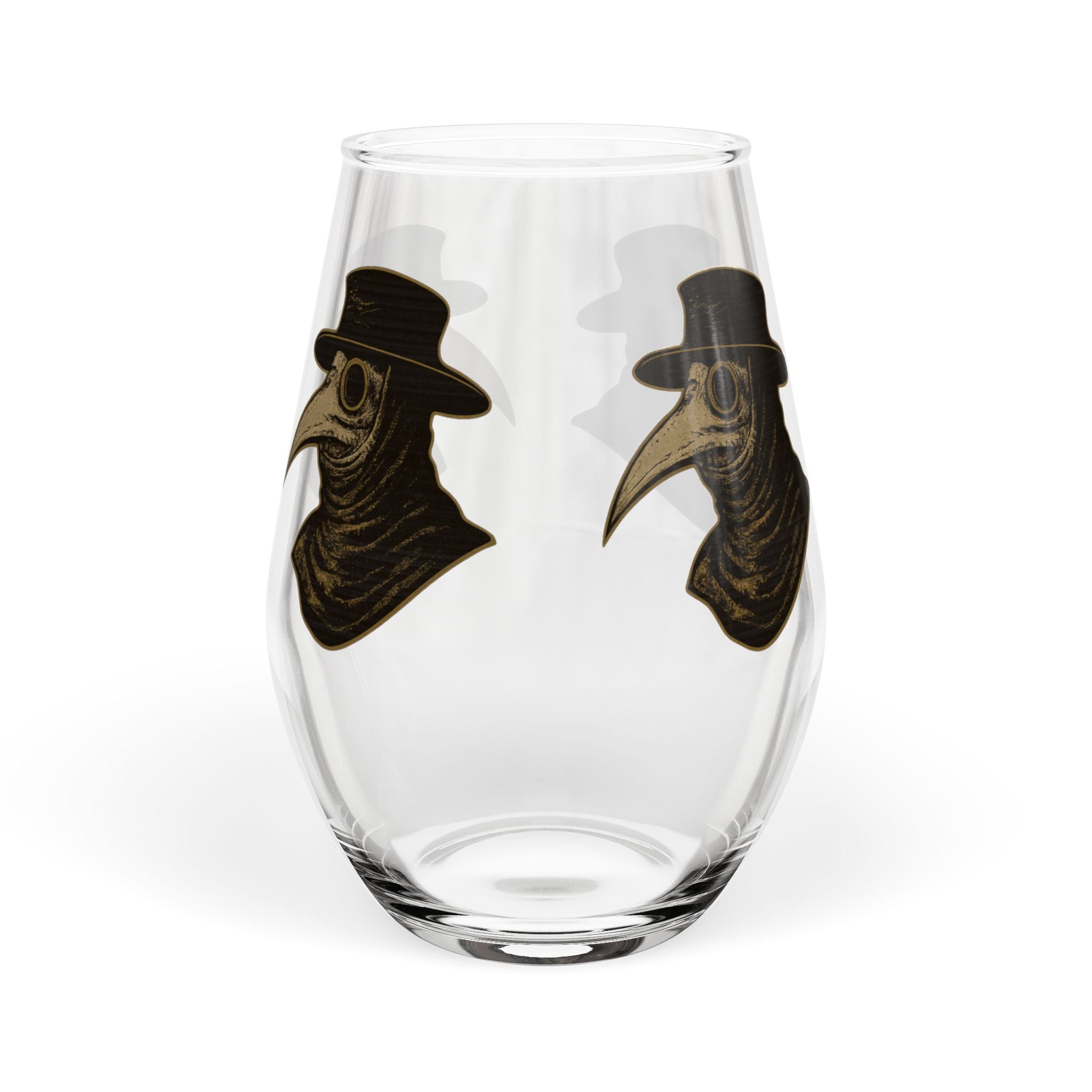 Plagued Page Doctor Illustration Stemless Wine Glass | 11.75 oz