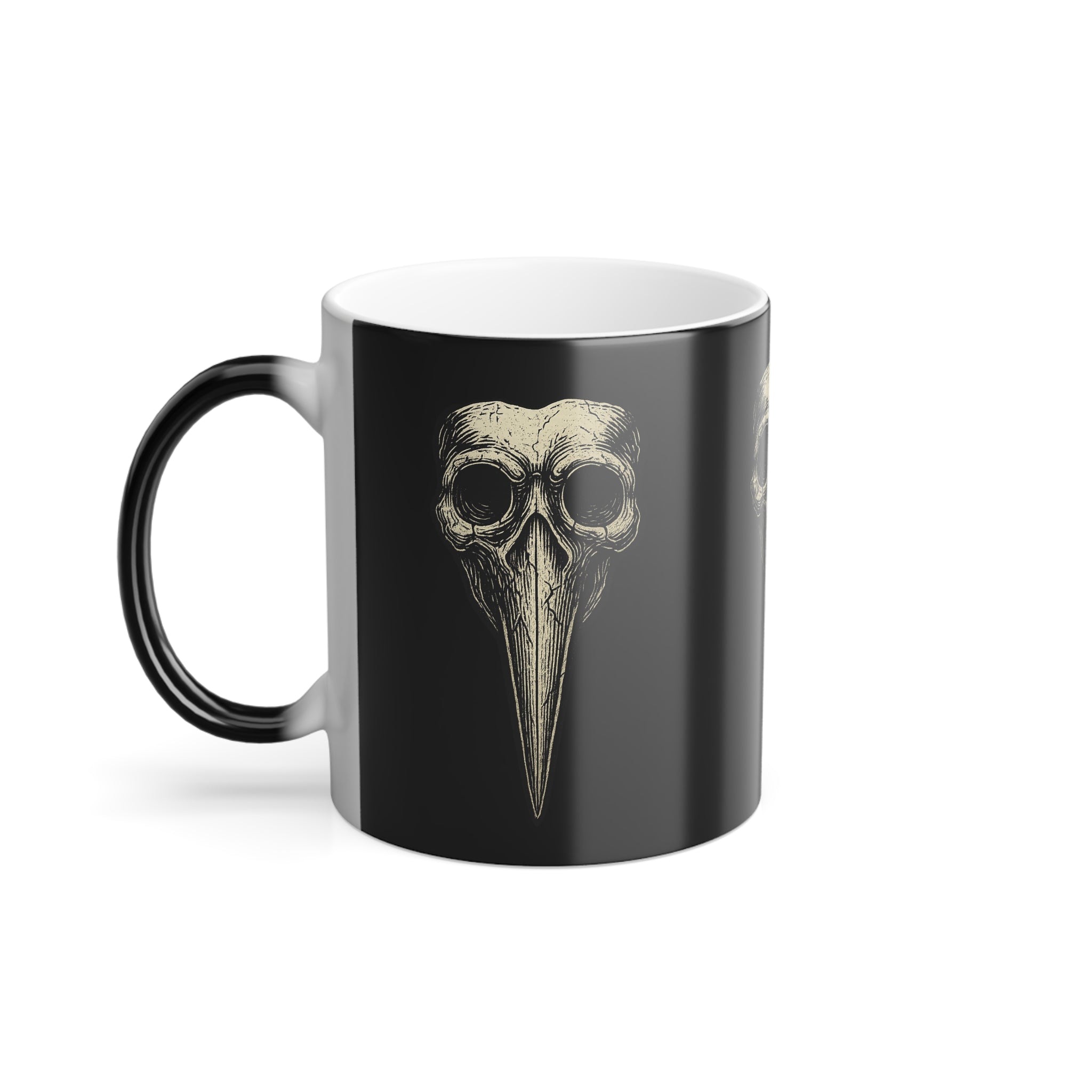 Vintage Plague Doctor Skull Color-Morph Mug — 11oz Heat-Reactive