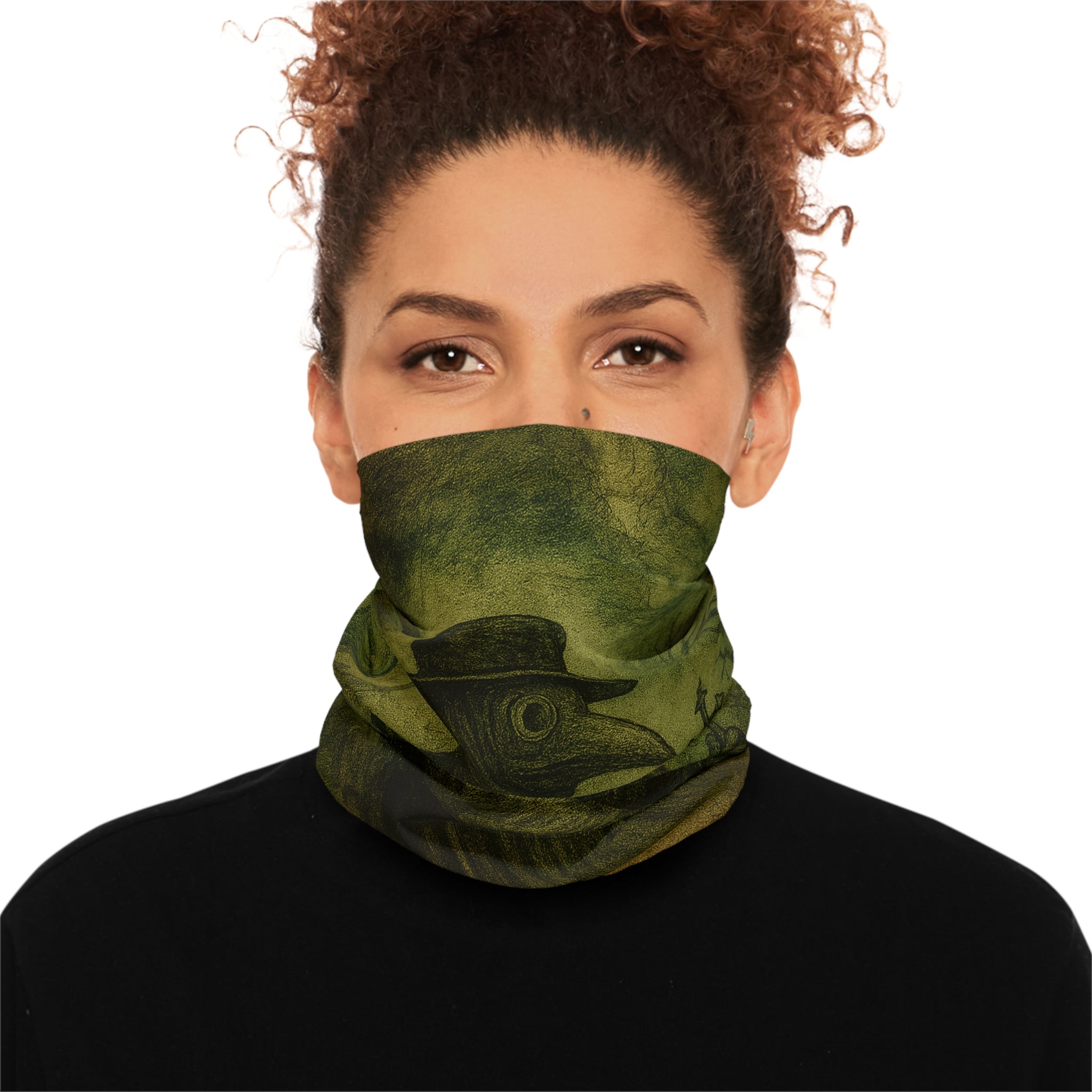 Aged Plague Doctor Neck Gaiter — Vintage Medical Mask Face Cover