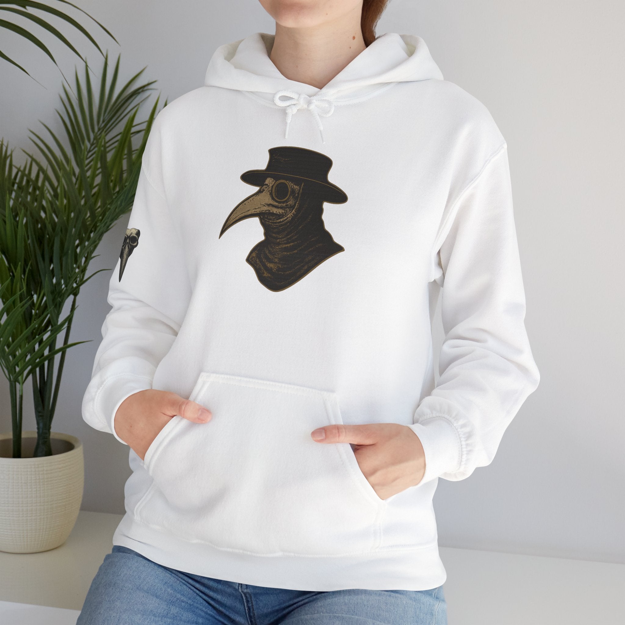 Gothic Vintage Medical Mask Hoodie — "The Plagued Page" Pullover