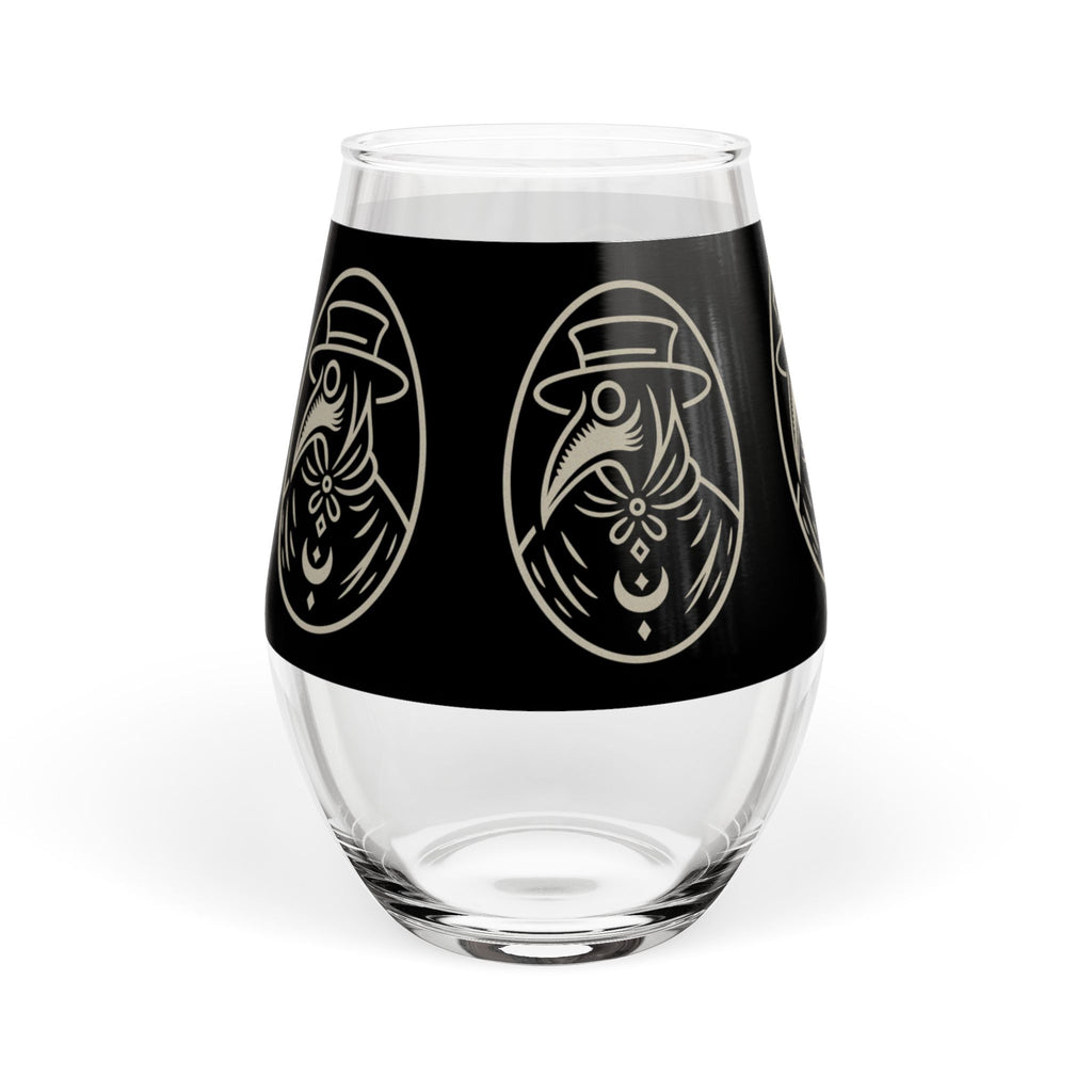 Plague Doctor Illustration Stemless Wine Glass | 11.75oz