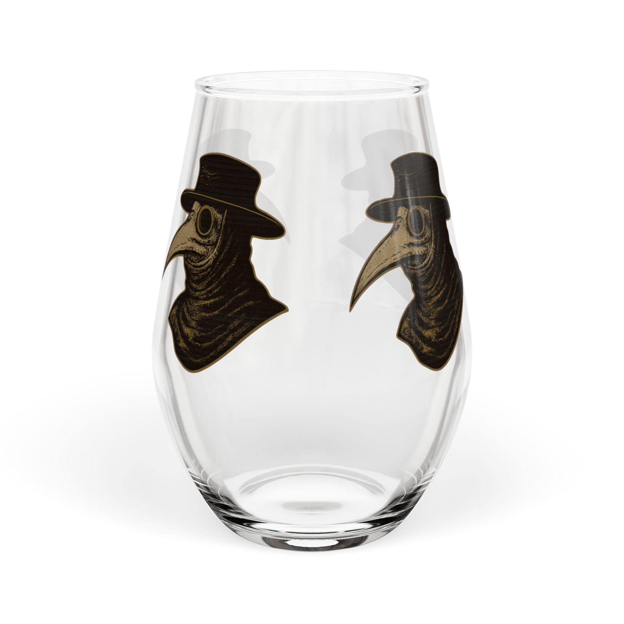 Plagued Page Doctor Illustration Stemless Wine Glass | 11.75 oz