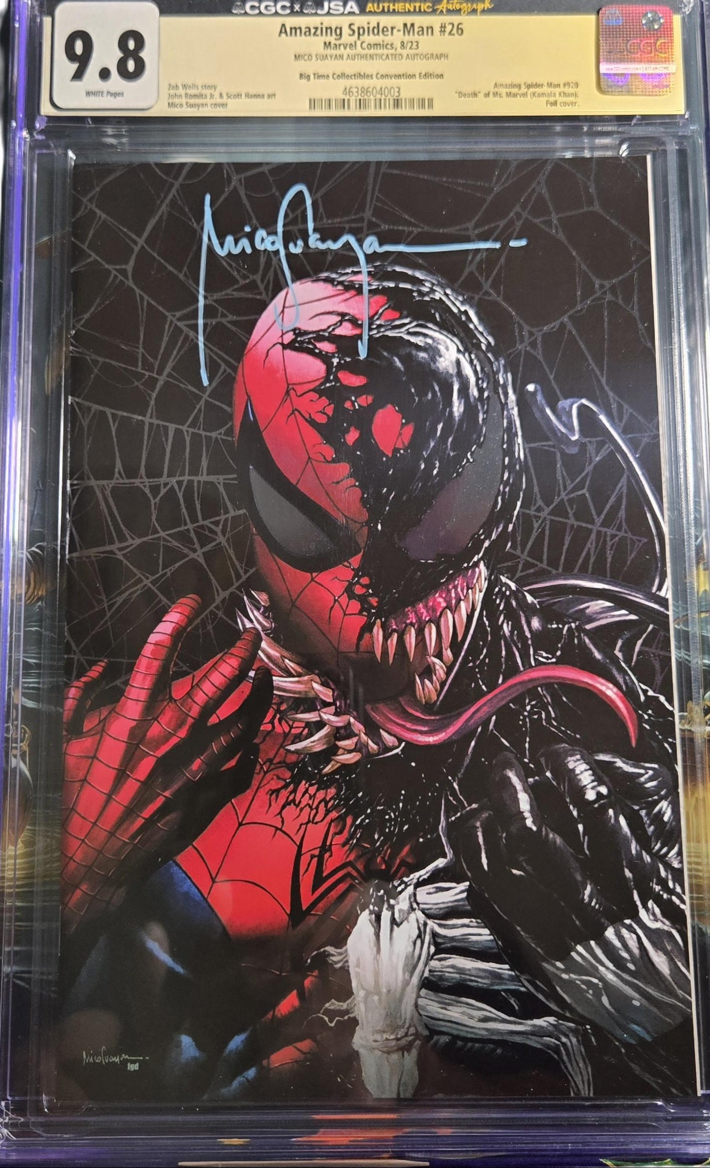 🕷️ Amazing Spider-Man #26 – Signed by Mico Suayan (CGC 9.8, Foil Cover)