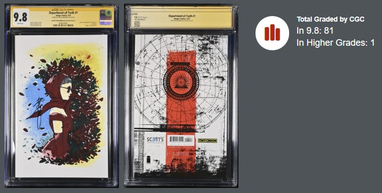 Department of Truth #1 (4th Ptg) – CGC 9.8 Signature Series – Virgin Red Foil Ltd 400)
