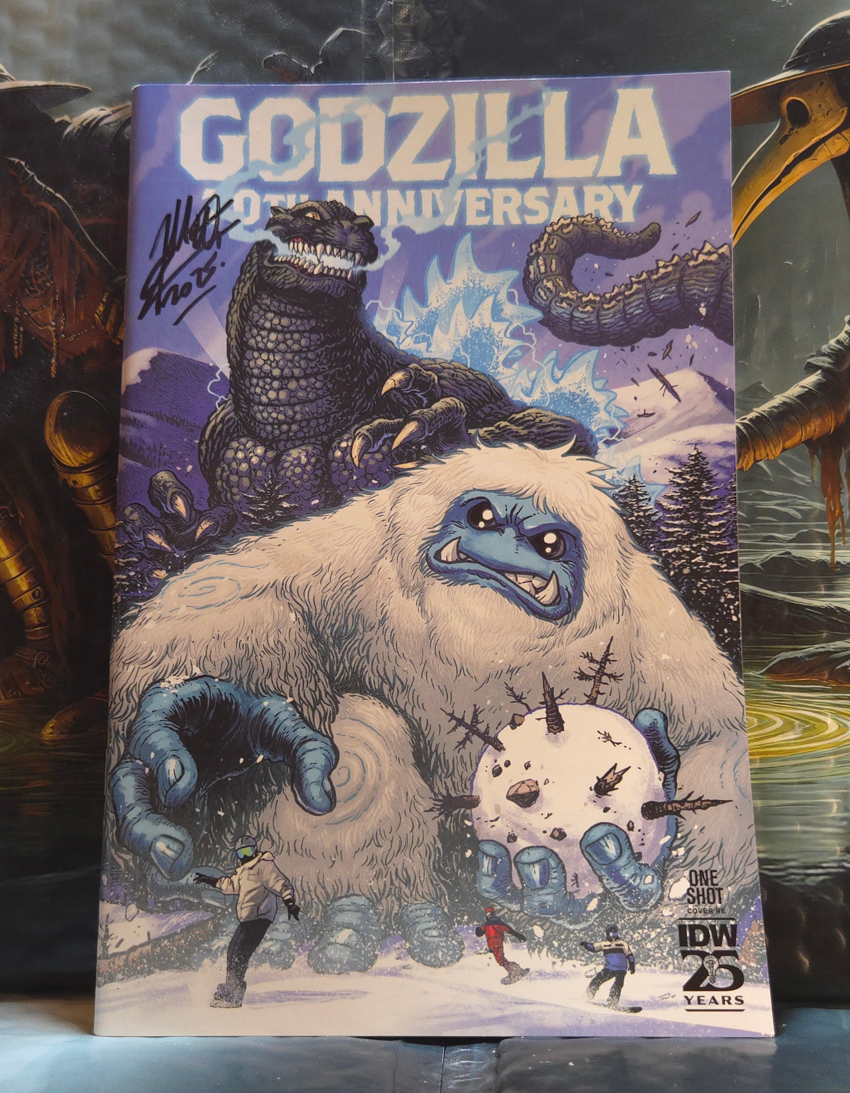 Godzilla 70th Anniversary Abominable Toy Chomp Cover Matt Frank Signed