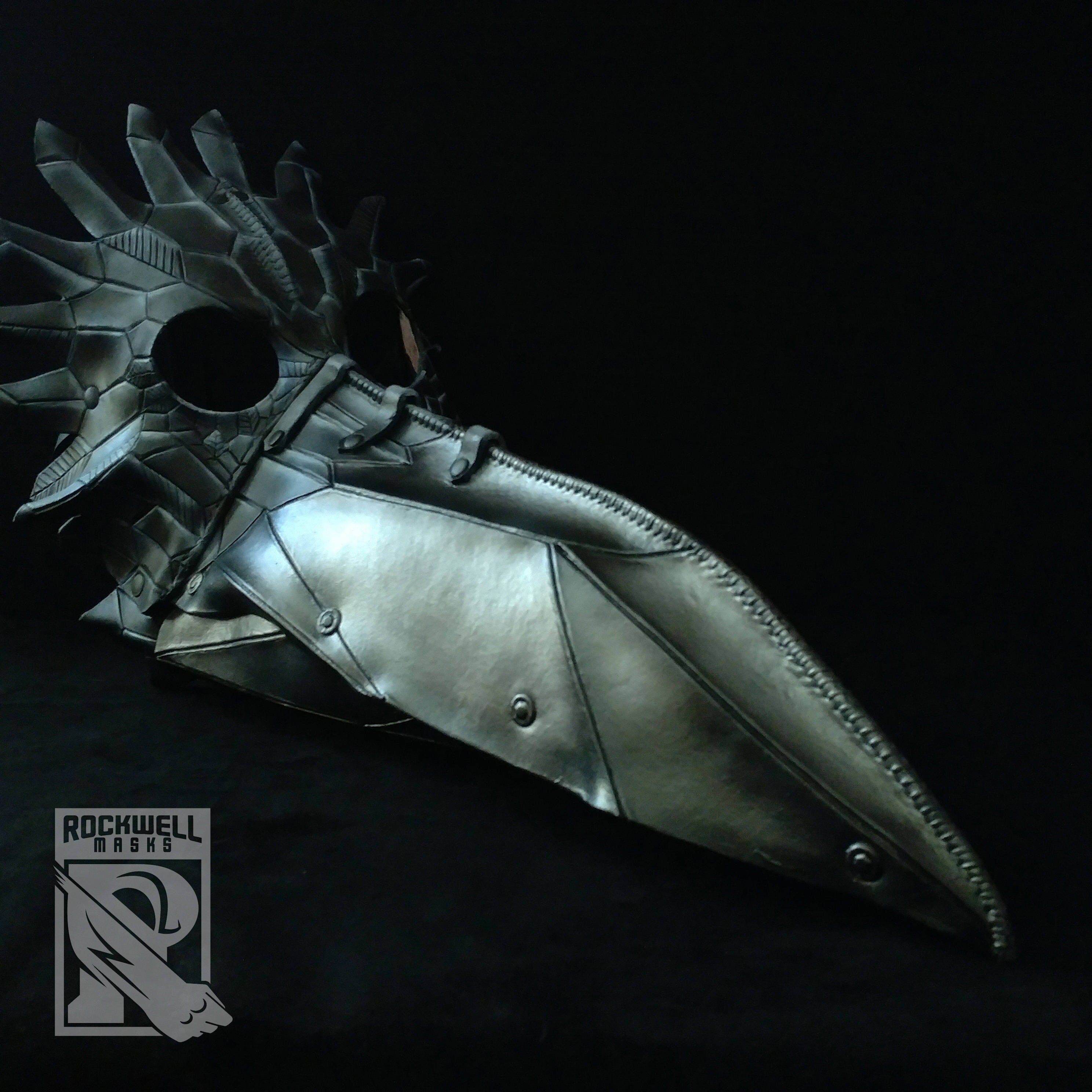 Large Raven Plague Doctor Handmade Genuine Leather Mask